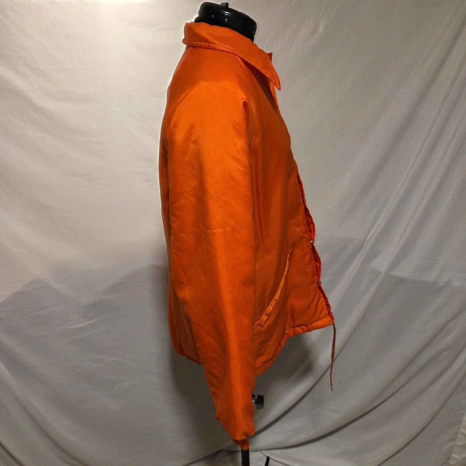 Vintage Swingster Farm Fans Hooded Coach Jacket USA Nylon Mens M Orange