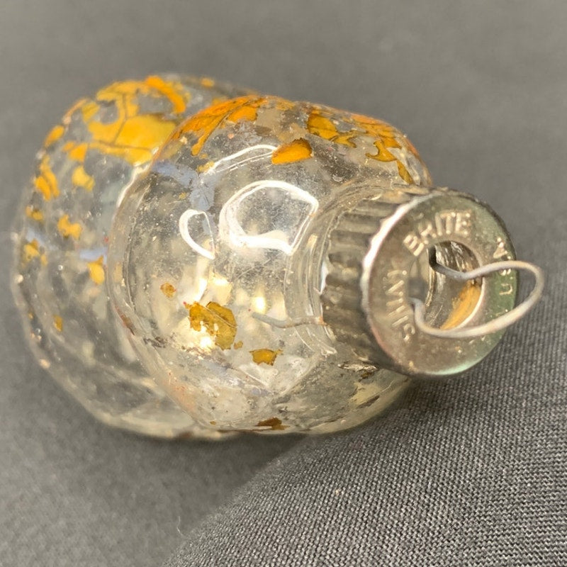 Vintage Shiny Brite Glass Christmas Ornament Gold Silver Made in USA MCM