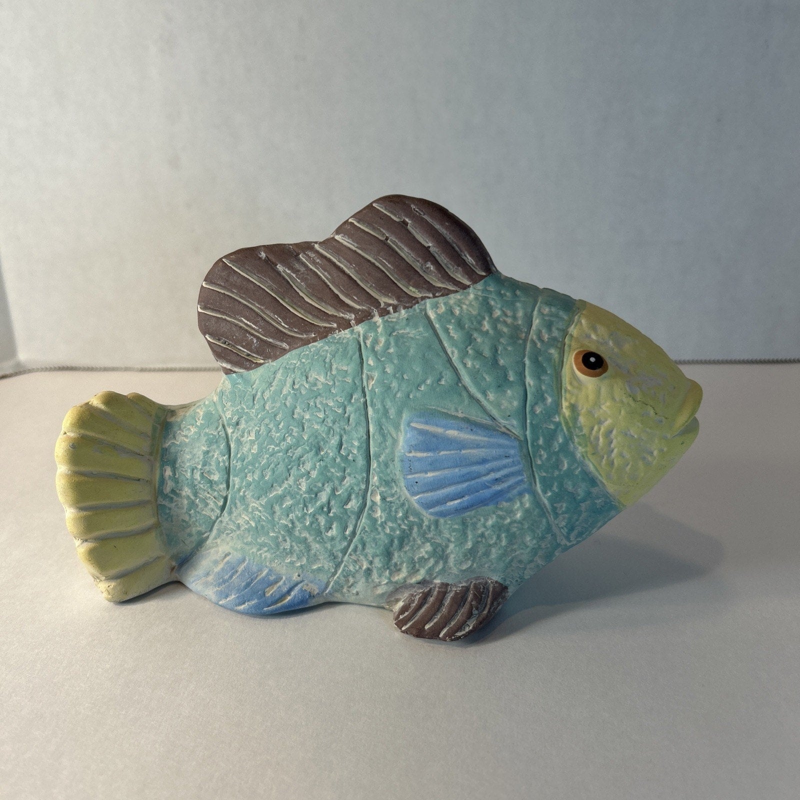 K’s Collection Ceramic Tropical Fish Figurines Lot of 3 Multicolor Home Decor