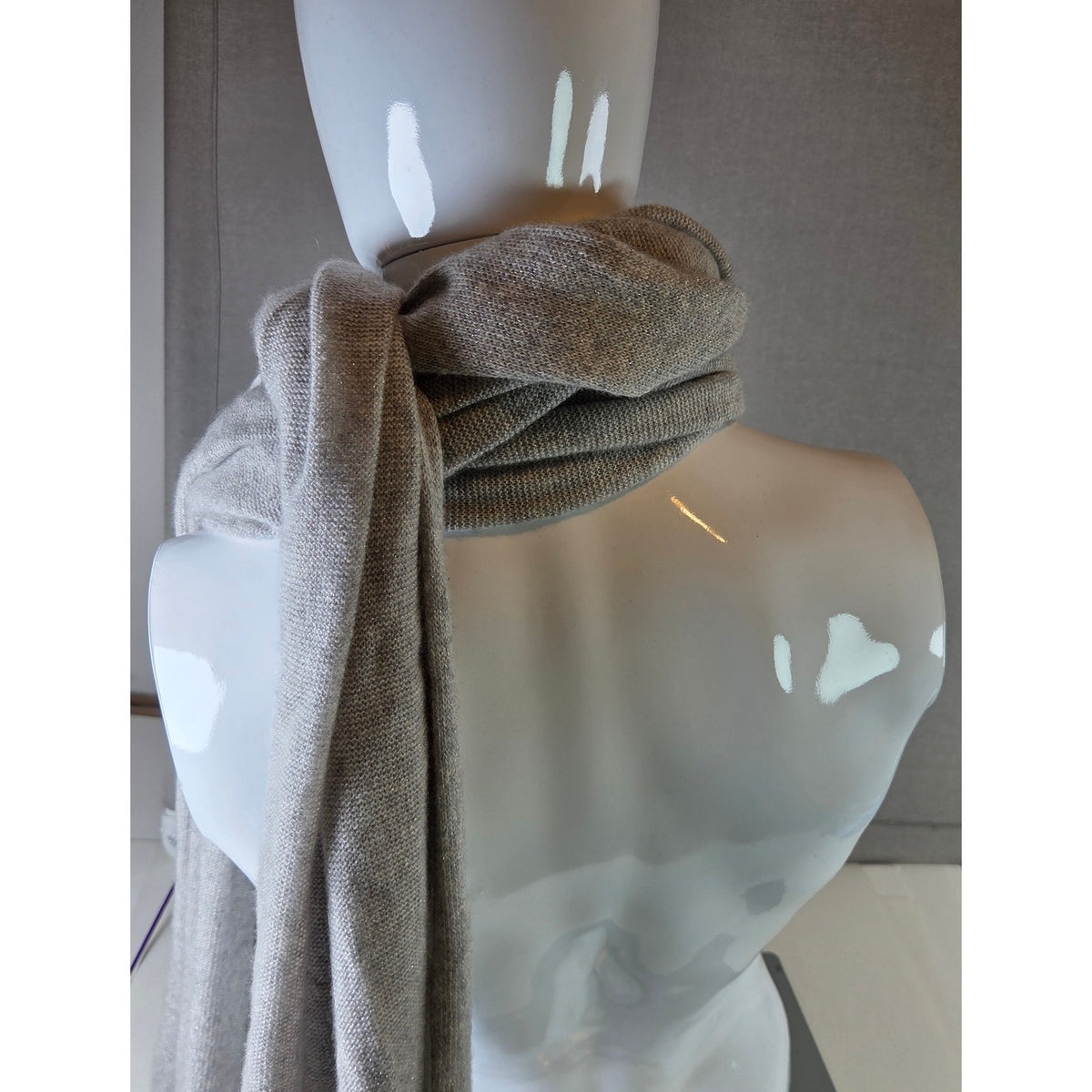 Charter Club Luxury Cashmere Blend Scarf Wrap Metallic Oversized 102"x27"