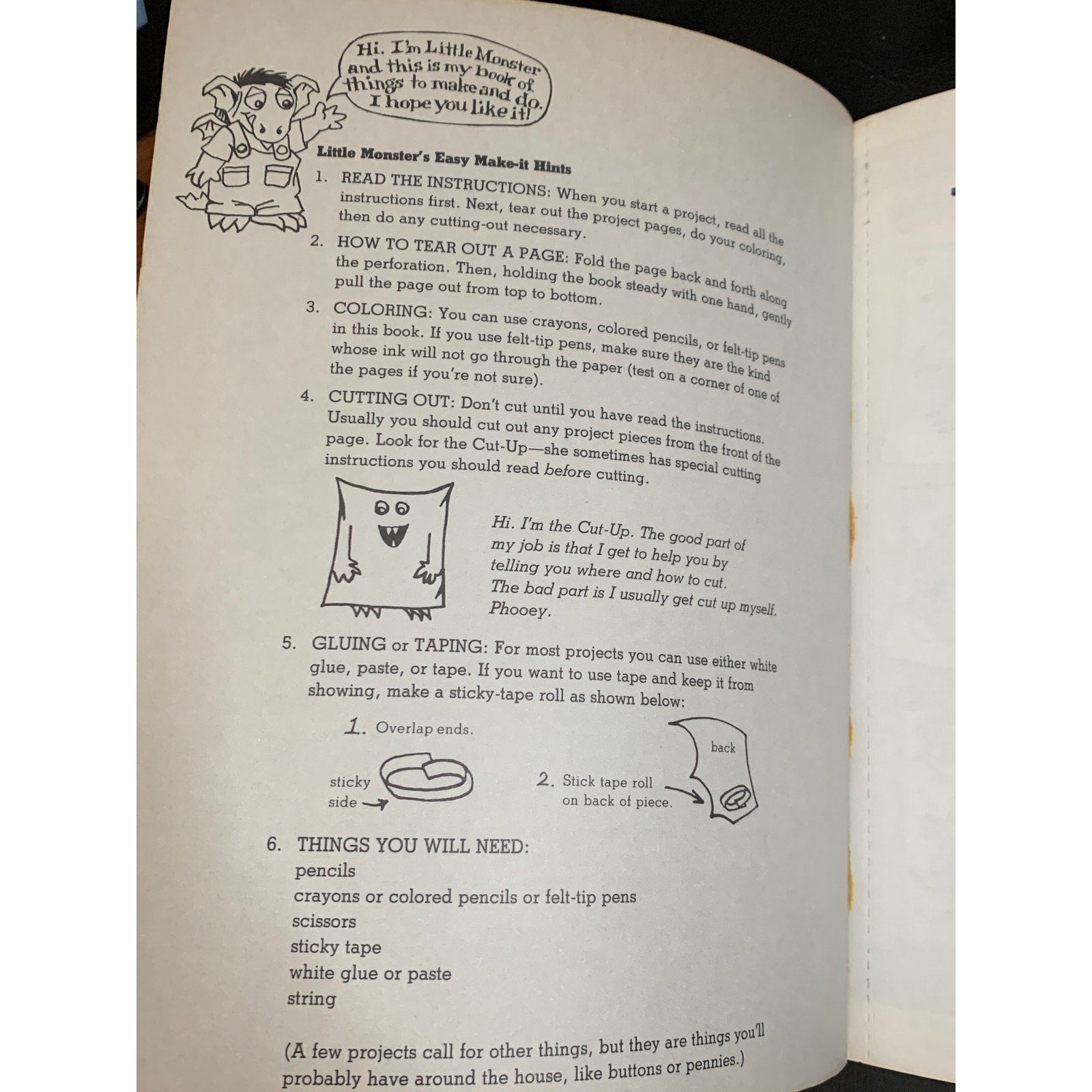 1978 Mercer Mayer Little Monster’s You-Can-Make-It Golden Activity Book