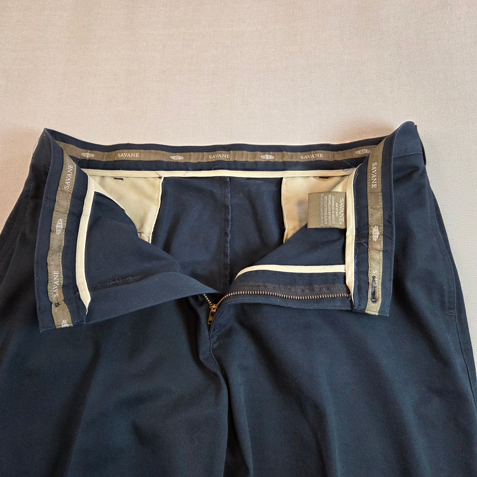 Savane Cotton Slacks Men’s 38x29 Blue Pants Made in Mexico 38x29 Tag