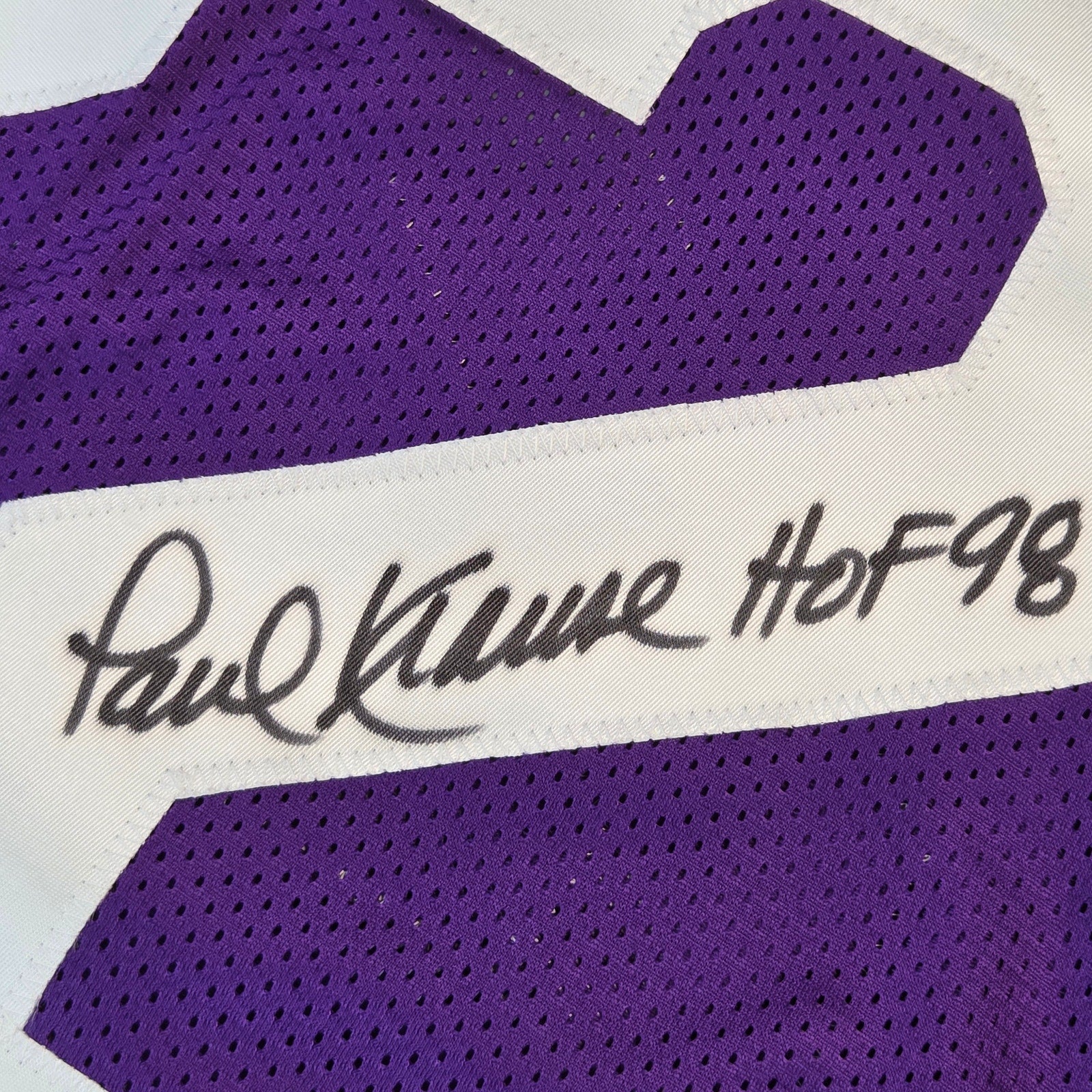 Paul Krause HOF 98 Signed Minnesota Vikings Custom Jersey XL JSA Witness