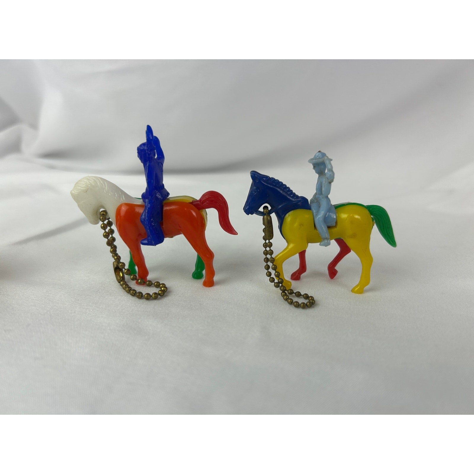 Vintage 1950s Western Cowboy Keychain Puzzle Toy Lot Horses Wagon Gun