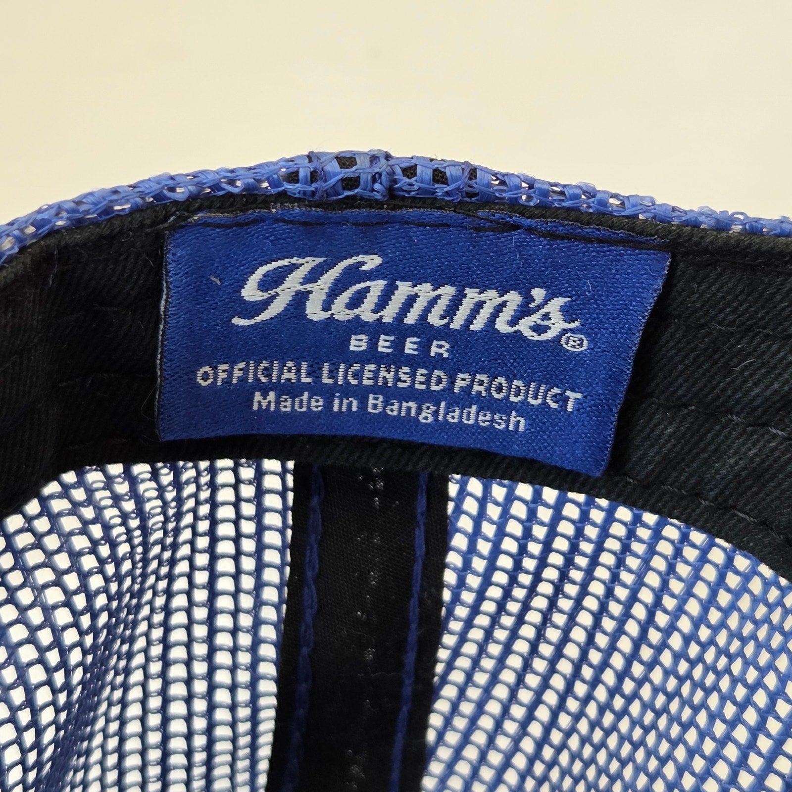 Hamm's Beer Trucker Snapback Hat Outdoor Cap Gray Blue Mesh OSFM Adjustable 2018