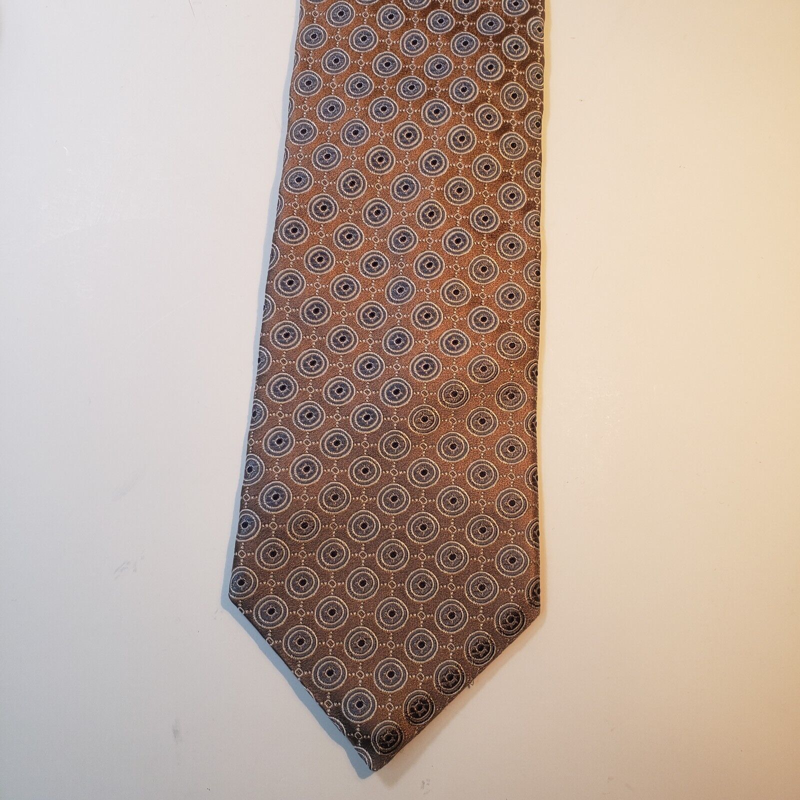 Ike Behar Silver Geometric Silk Tie