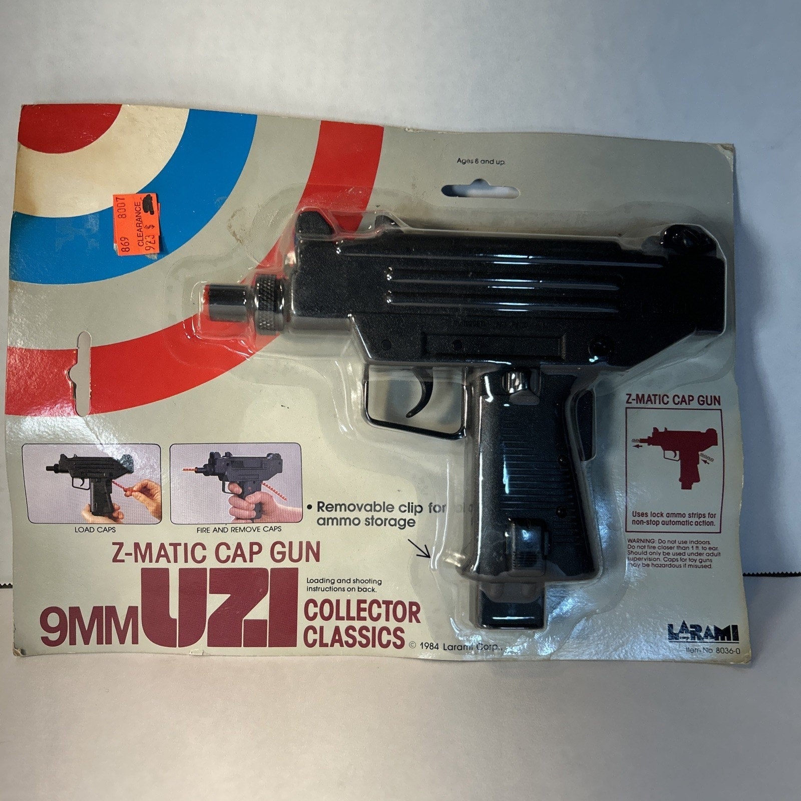 Sealed Larami Z-Matic Cap Gun 9MM Uzi Collector Classics Item Number 8036-0