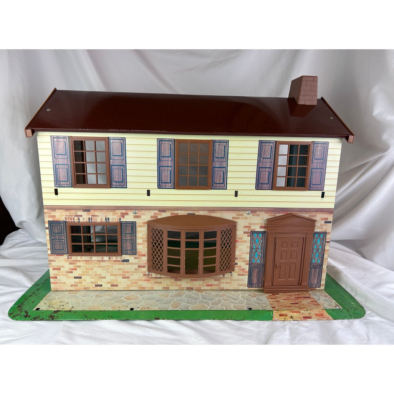 Vintage 1950s Marx Wolverine Tin Litho Dollhouse Two Story USA
