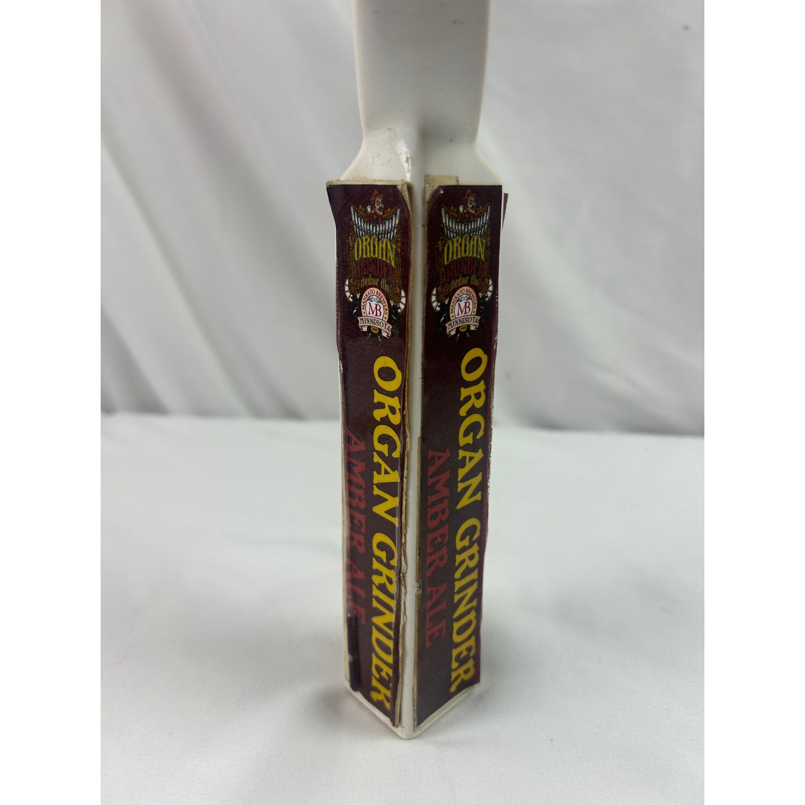 Mankato Brewery Organ Grinder Amber Ale Ceramic Beer Tap Handle Minnesota