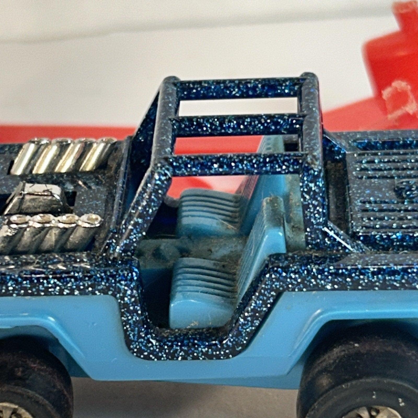 1970s Tonka Totes Ford Bronco Blue Metallic Diecast Mini Jeep w/ Belt Clip