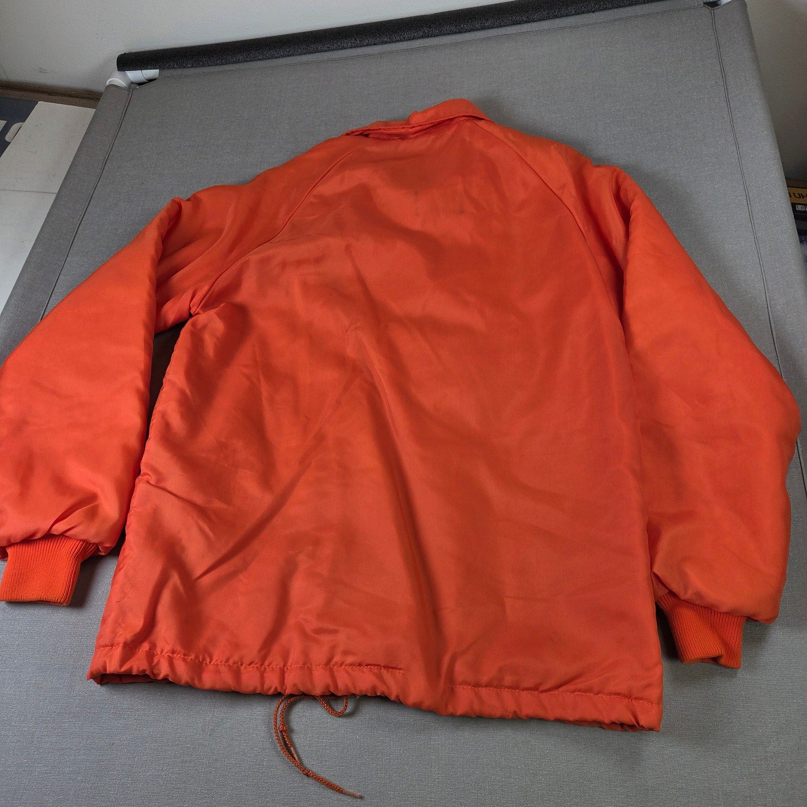 Vintage Swingster Farm Fans Hooded Coach Jacket USA Nylon Mens M Orange