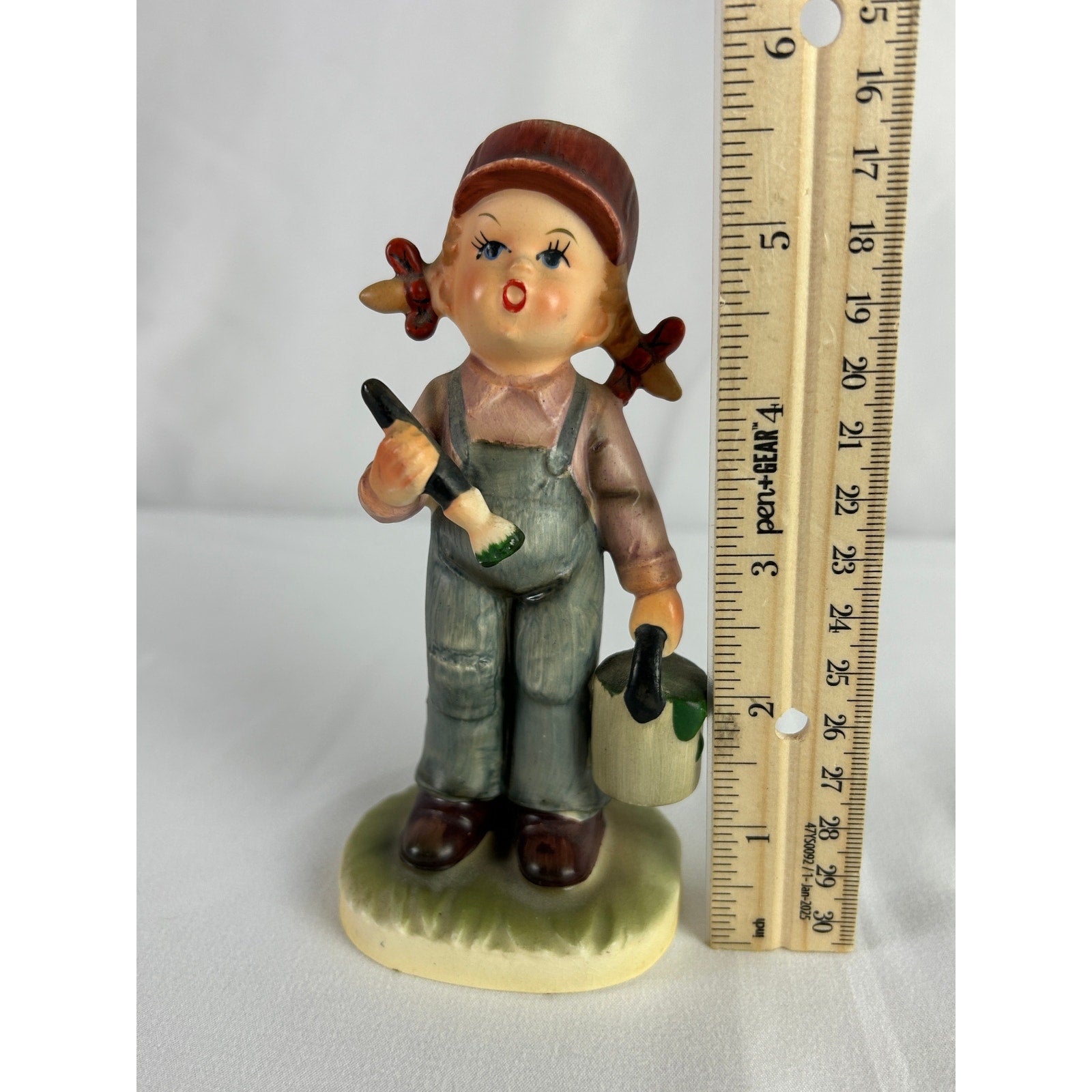 Vintage Napcoware Girl Painting Figurine Paint Brush Bucket C8748