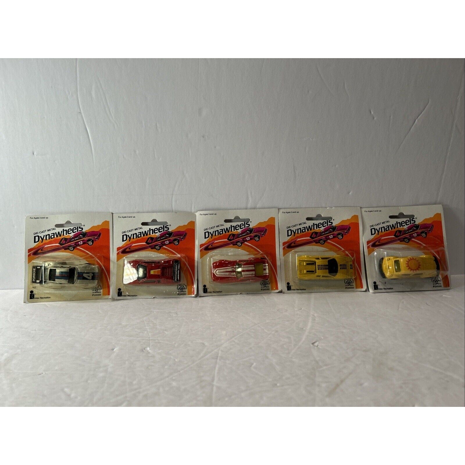 Lot of 5 Vintage 1983 Zee Toys Dynawheels Diecast Cars Lamborghini Porsche