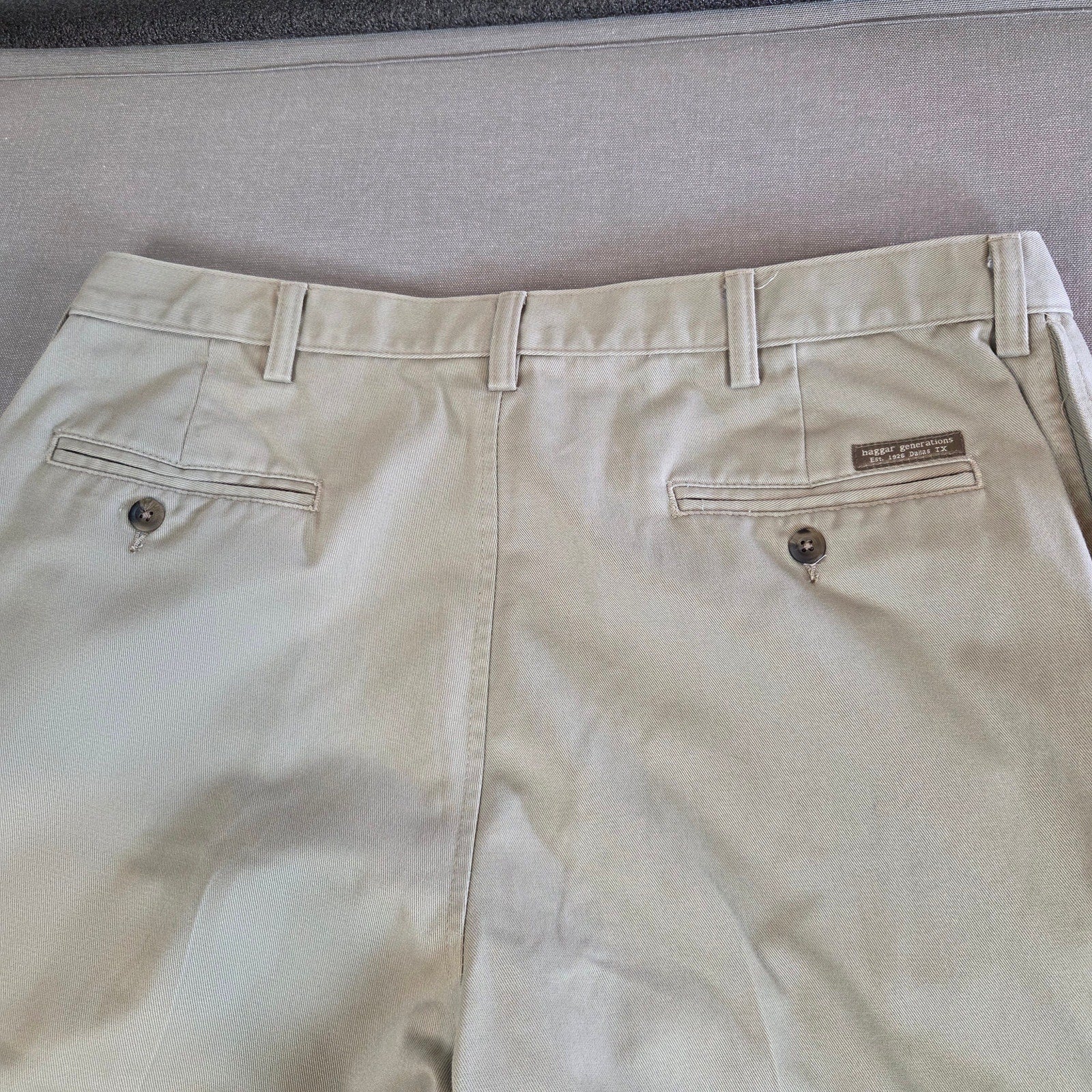 Haggar Generations Pleated Khaki Pants Men’s 38x28 100% Cotton Mexico