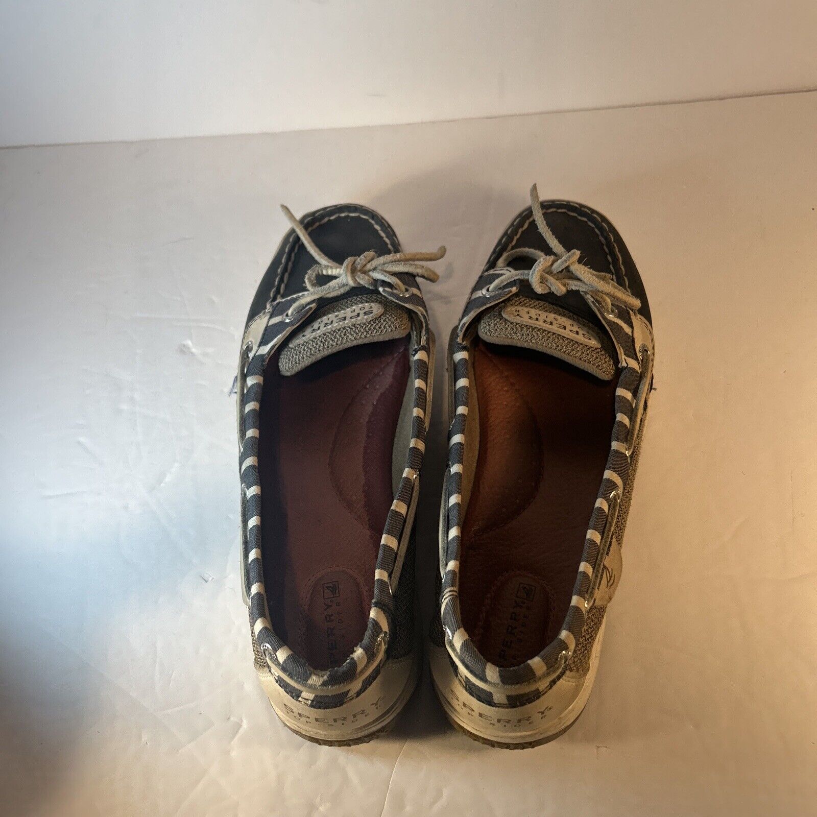 Sperry Top-Sider Angelfish Boat Shoes Gray Breton Stripe Women’s 9.5M
