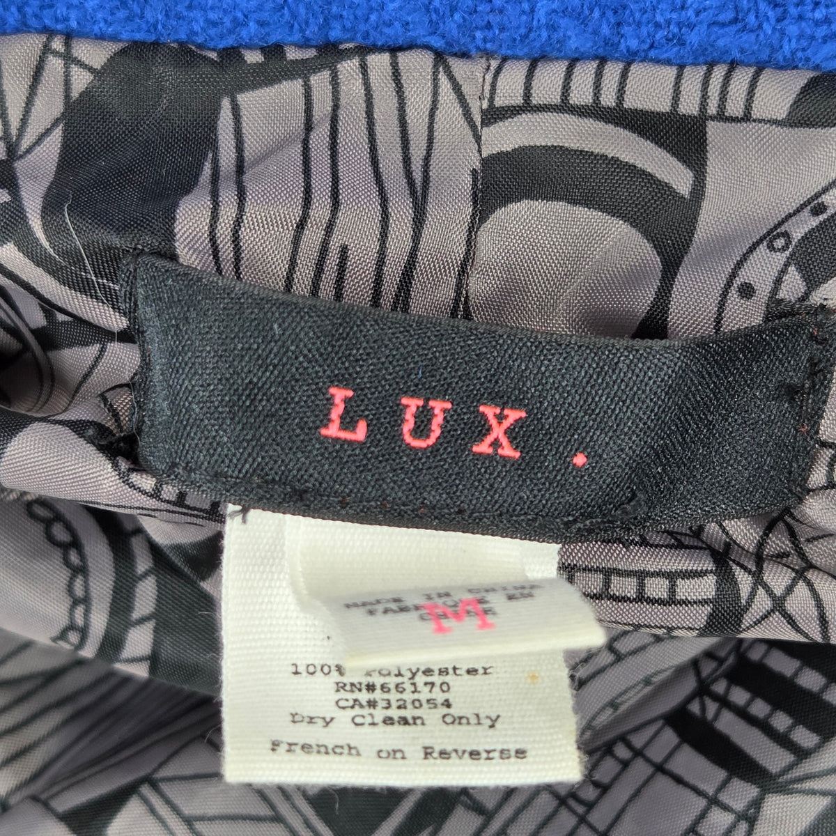 LUX Women's Wool Blend Double Breasted Swing Coat Blue Size M Peacoat Jacket