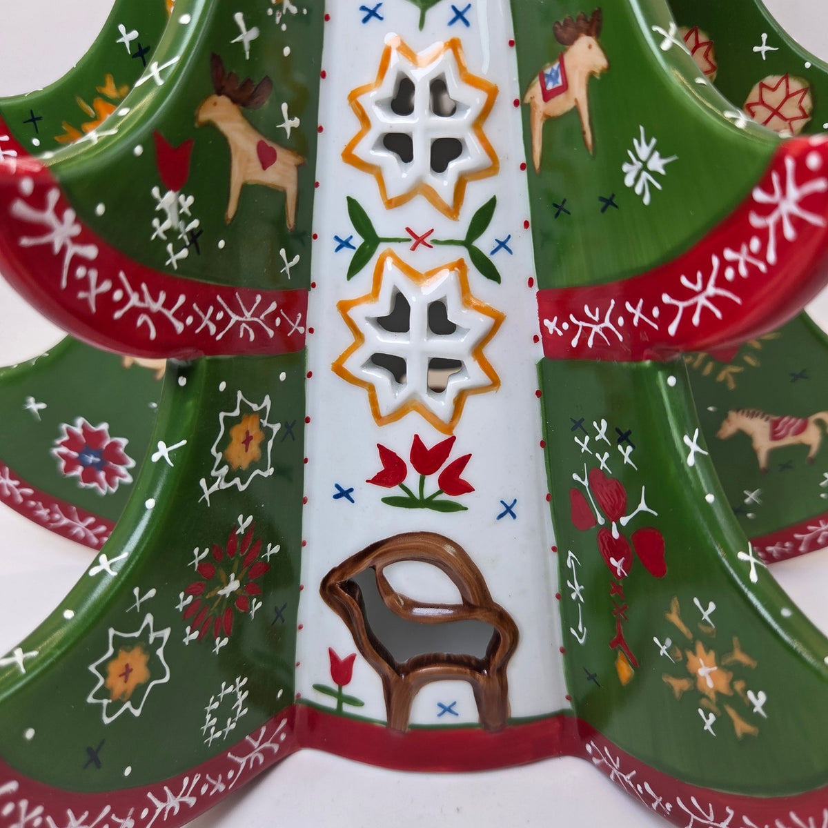 Villeroy & Boch 2004 Scandinavian Christmas Tree Tealight Holder Set Rare