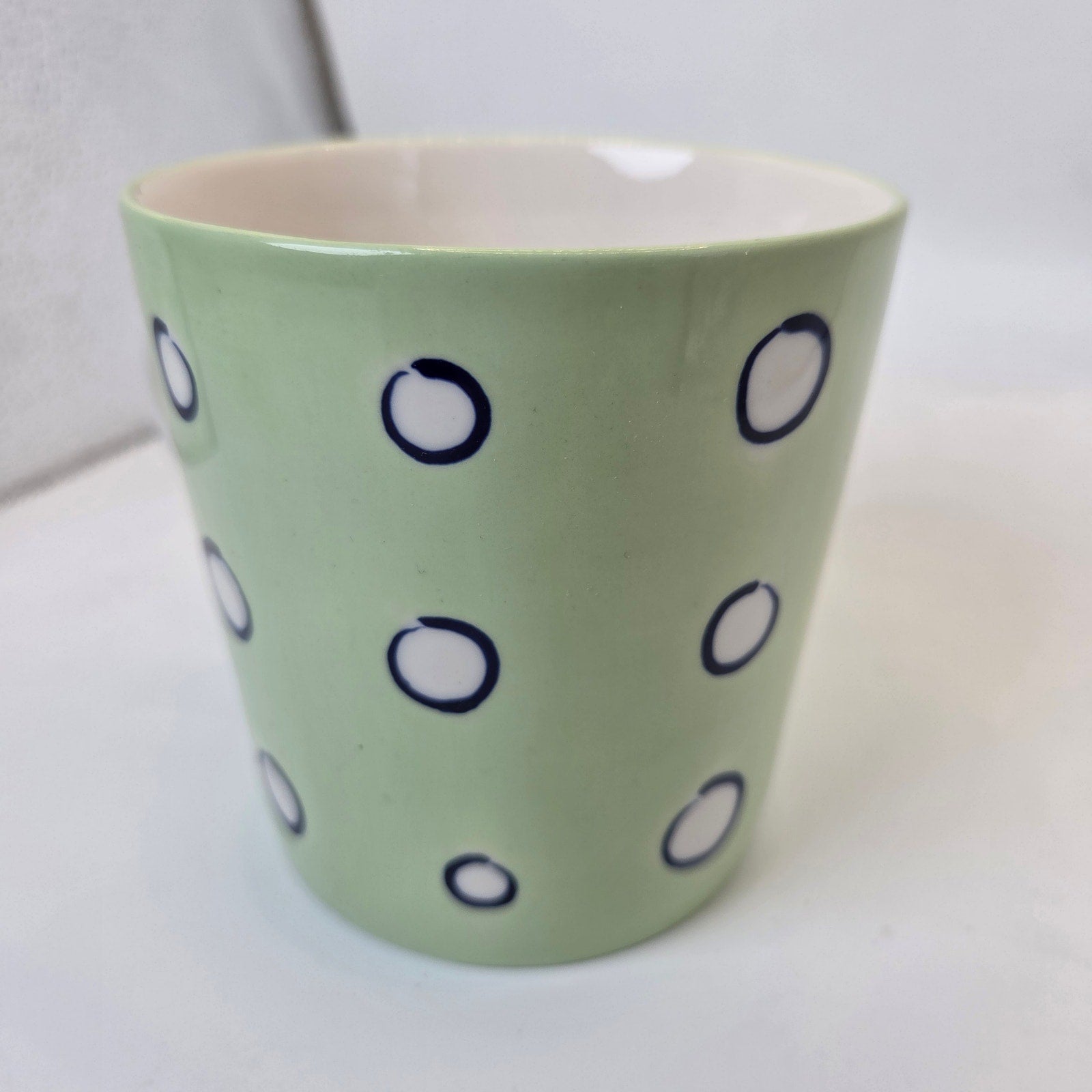 Starbucks Barista 2003 Green Polka Dot Ceramic Coffee Mug Cup Collectible