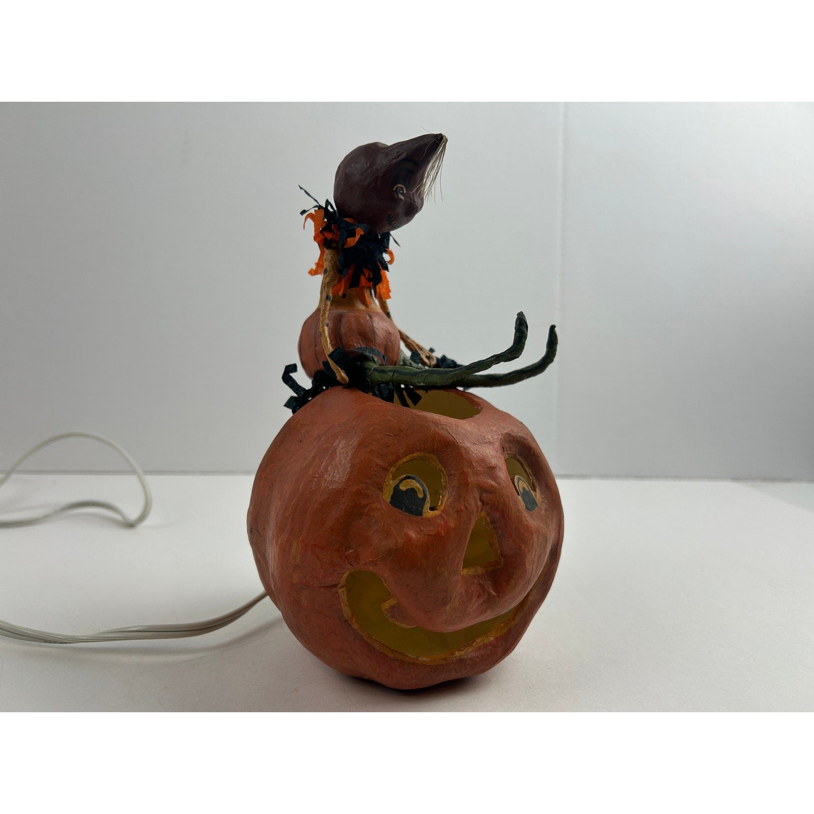 Bethany Lowe Halloween Light Jack-o-Lantern with Elfin Figure Virginia Betoine