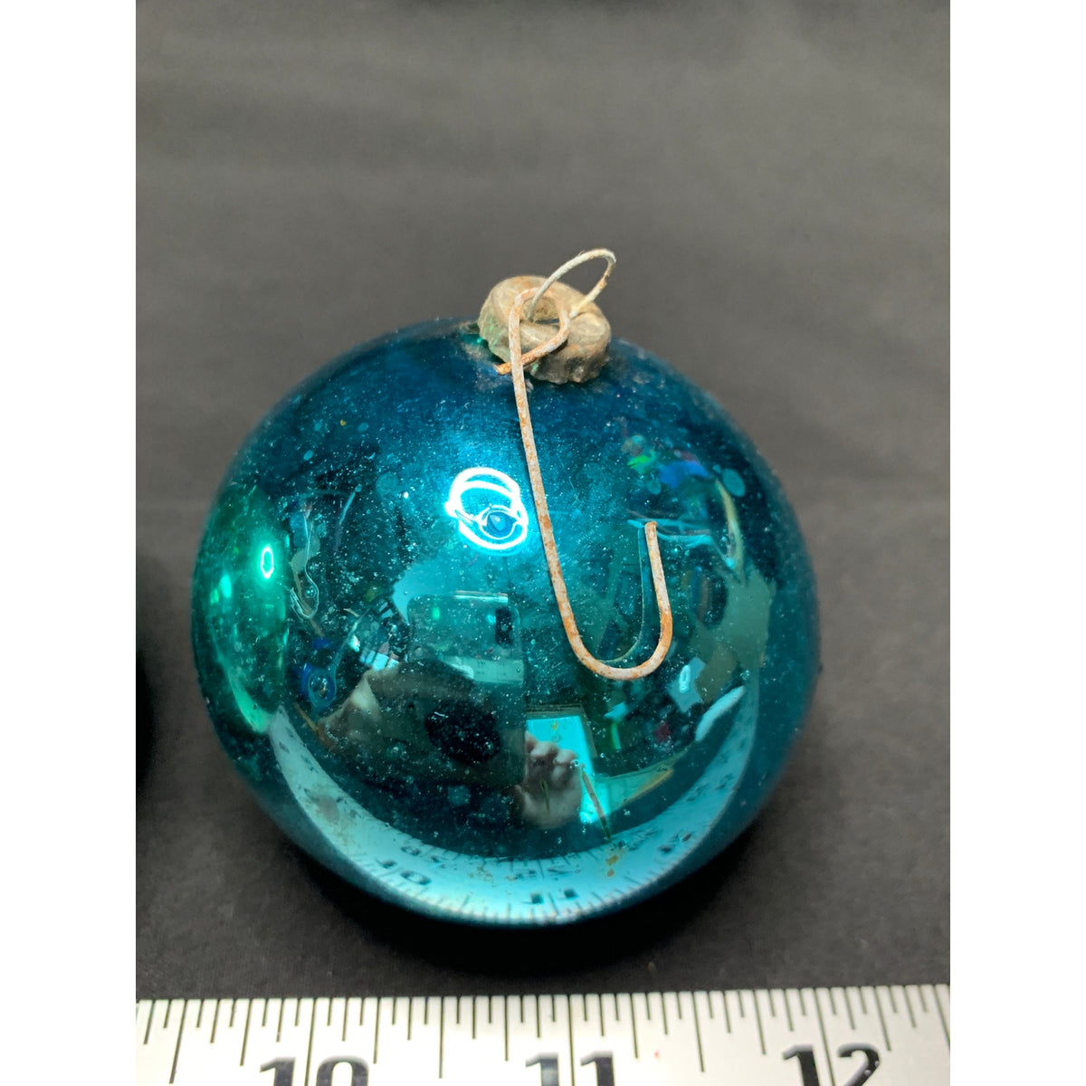 Vintage Shiny Brite Glass Christmas Ornaments Lot Red Green Blue Silver USA
