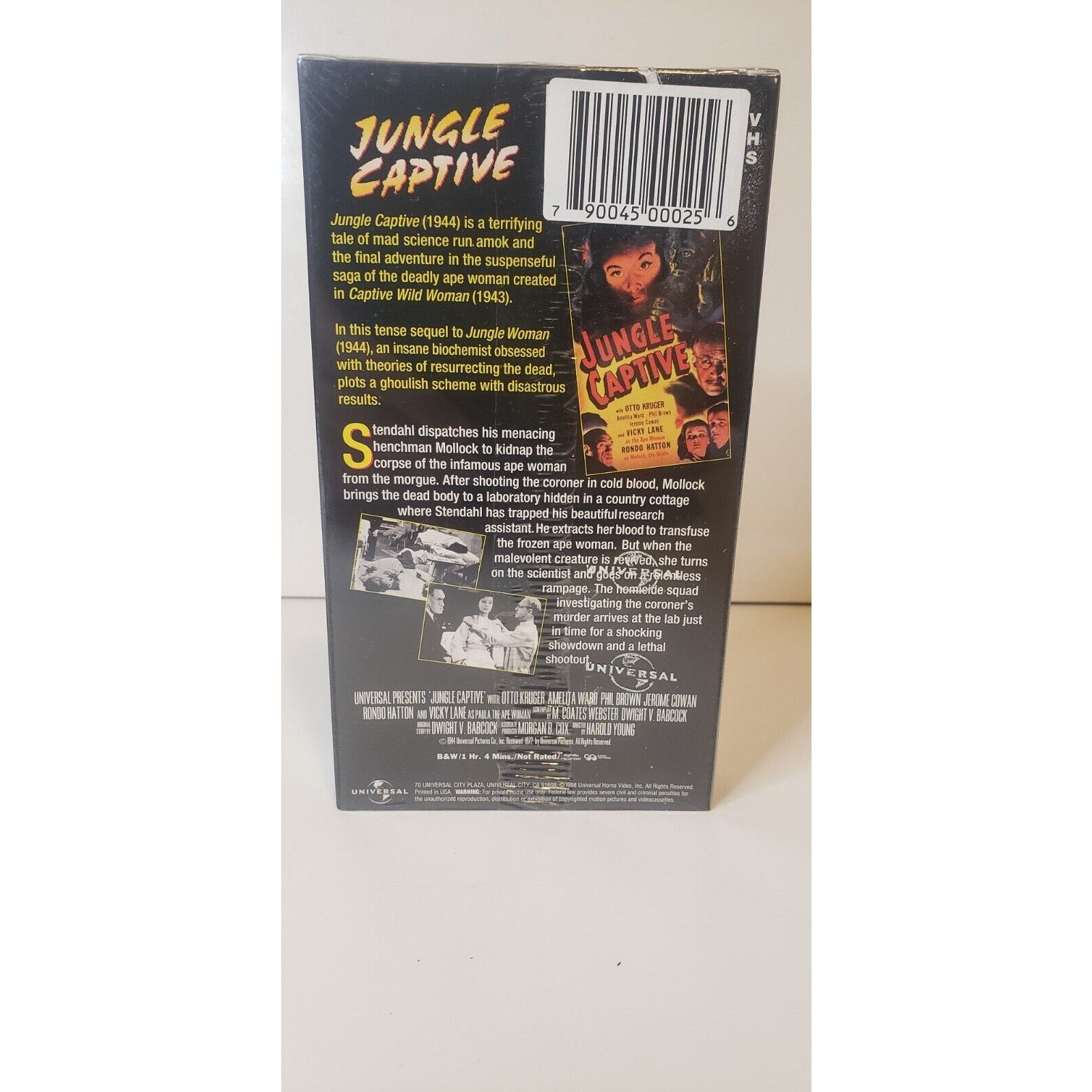 Jungle Captive 1944 (VHS, 1998) New Sealed Universal Horror Classics