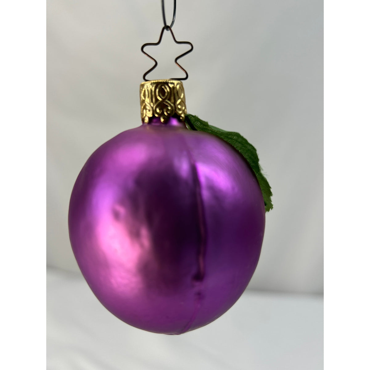 Vintage Inge-Glas Purple Plum Fruit Glass Christmas Ornament West Germany