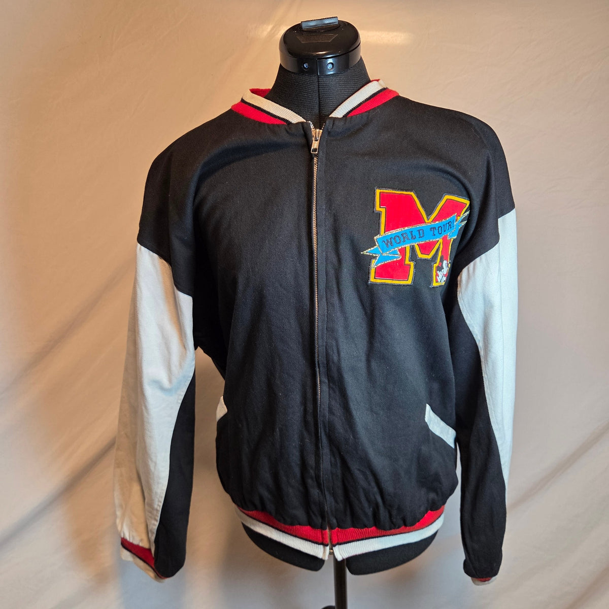 Vintage 1992 Mickey & Co Disney World Tour 1001 Hellos Varsity Jacket M