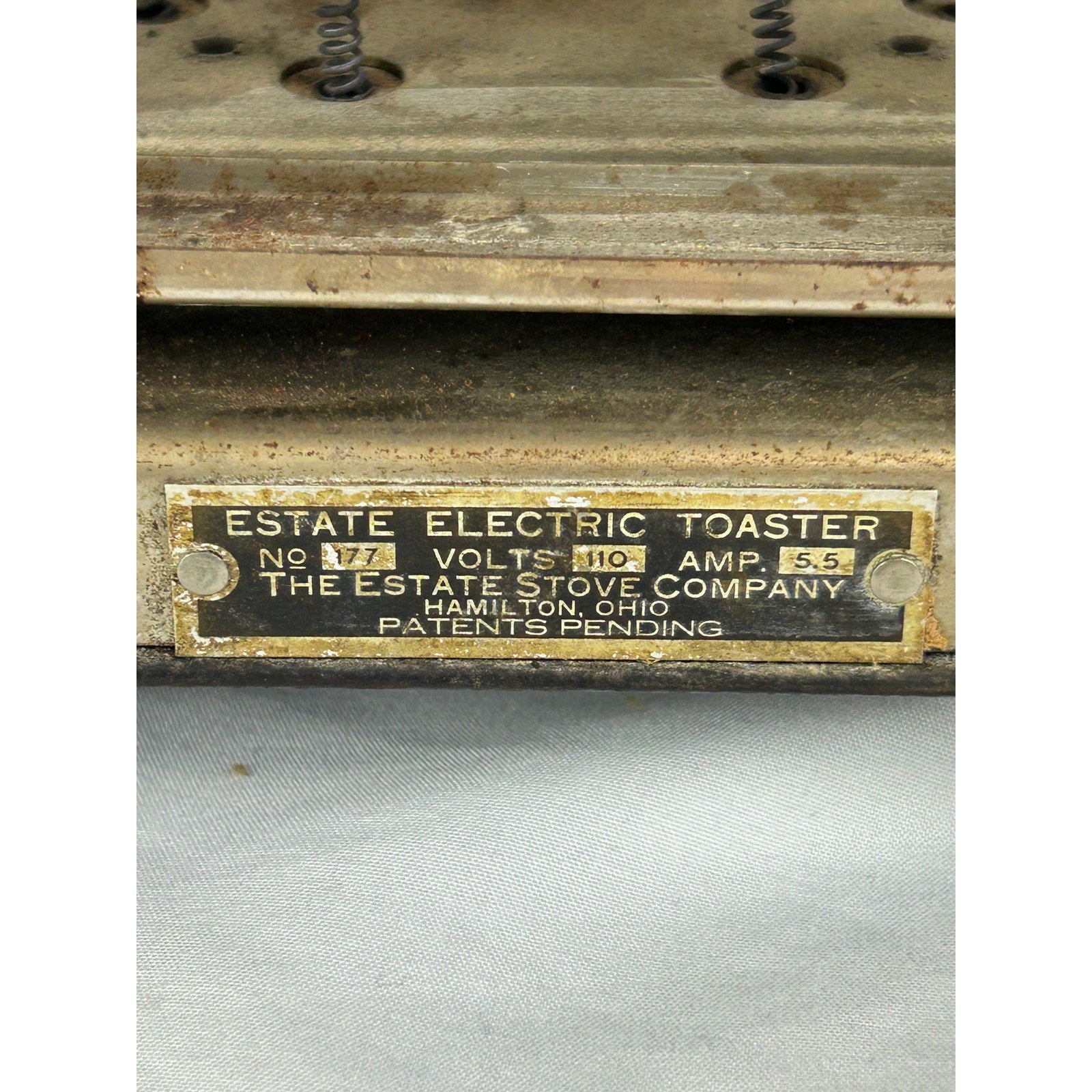 Vintage Estate Electric Toaster No 177 Hamilton Ohio Art Deco