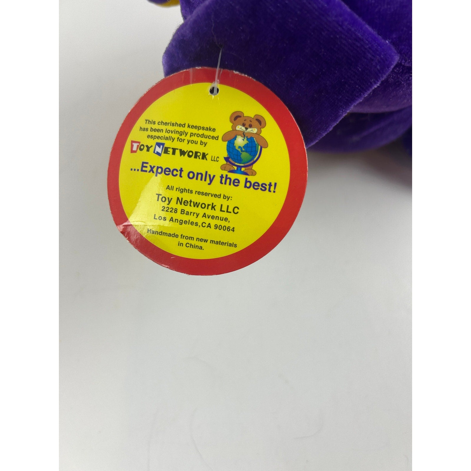 Toy Network Purple Dog Plush Stuffed Animal Yellow Spots Tongue Out 2003 NWT