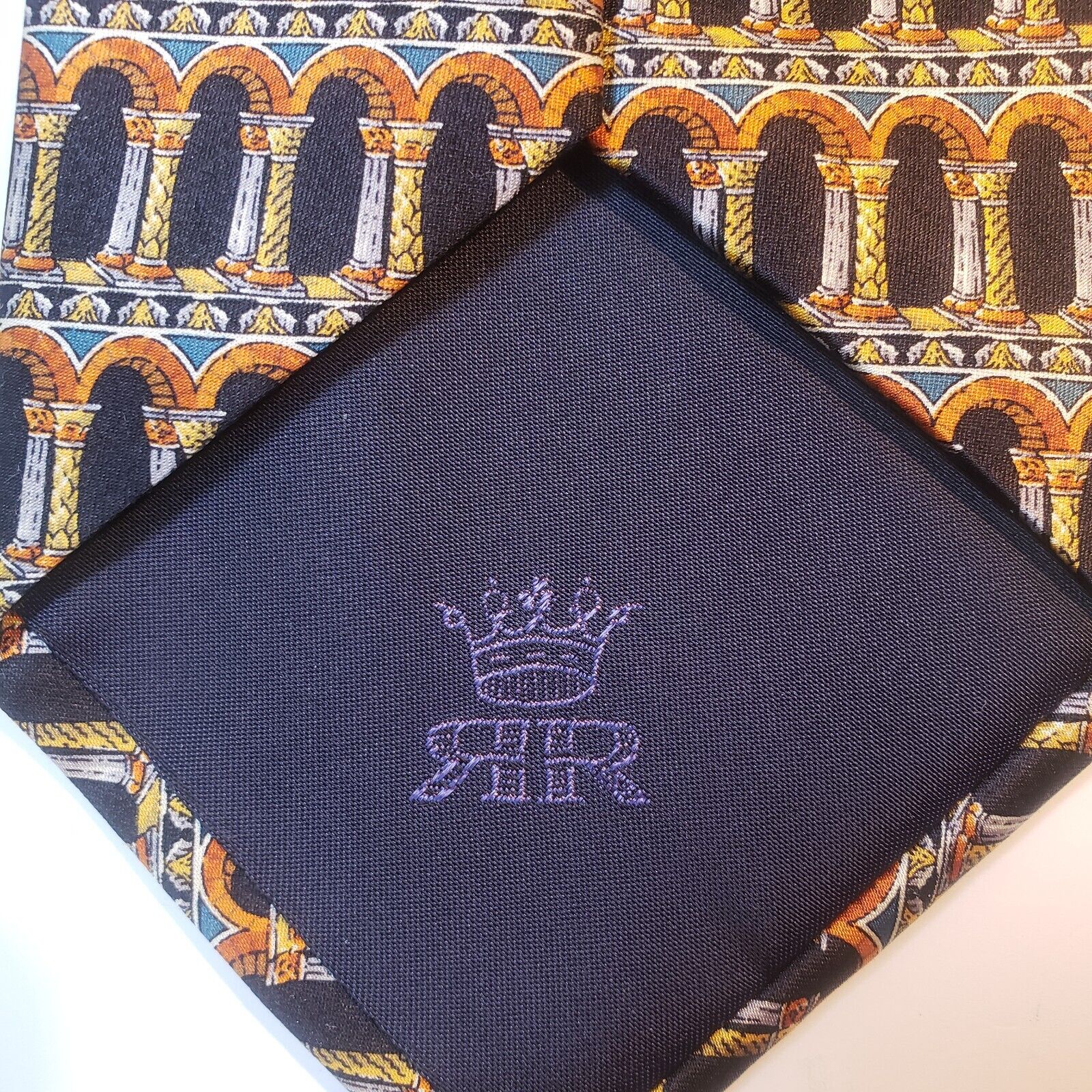 Richel Royal Pillar Pattern Silk Tie Made in Spain