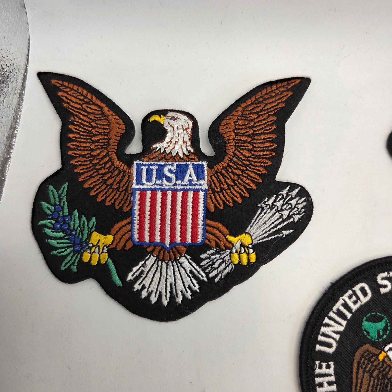 Lot of 9 USA Patriotic Eagle Flag Embroidered Patches Sew On Craft DIY Set