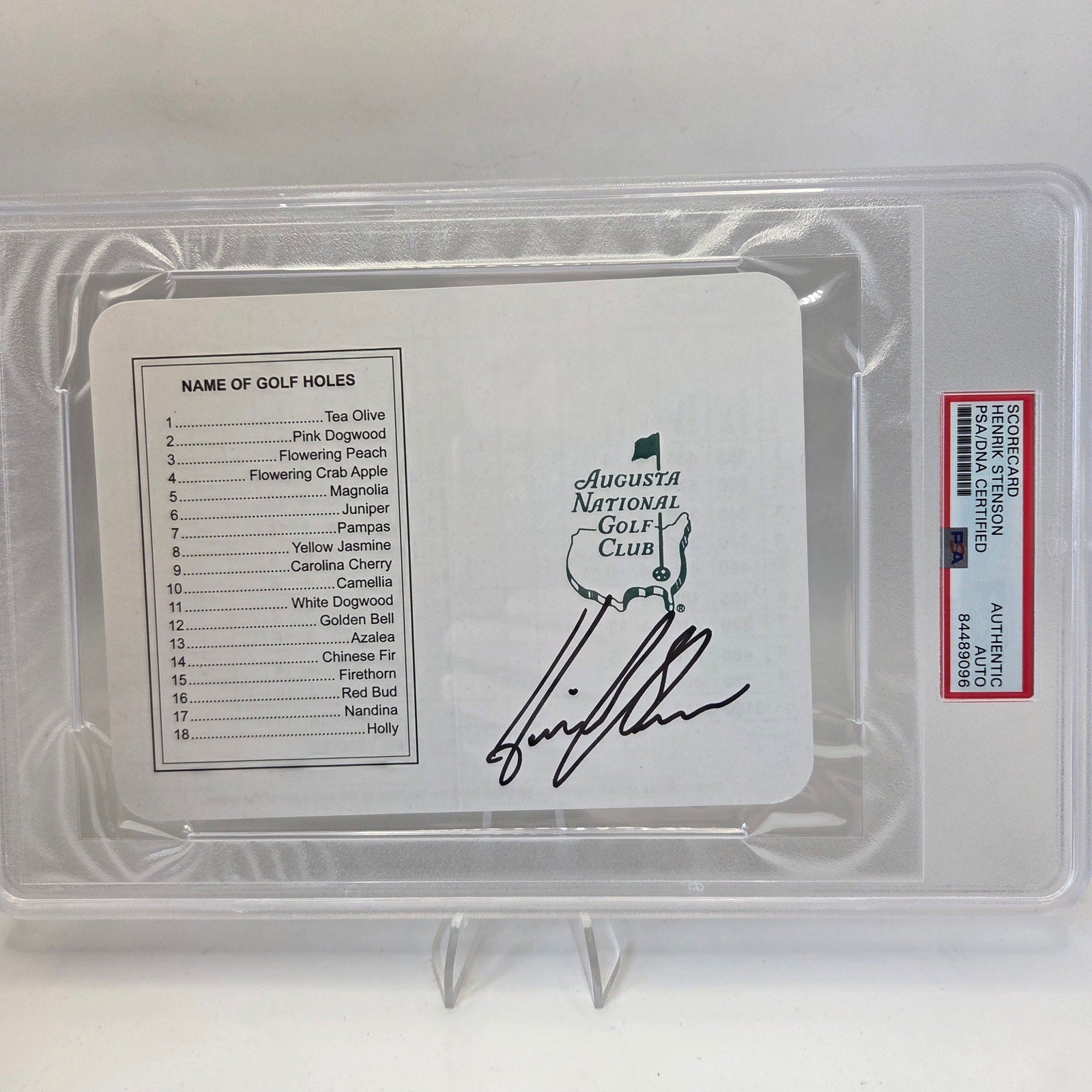 Henrik Stenson Signed Augusta National Masters Scorecard PSA DNA Auto Golf