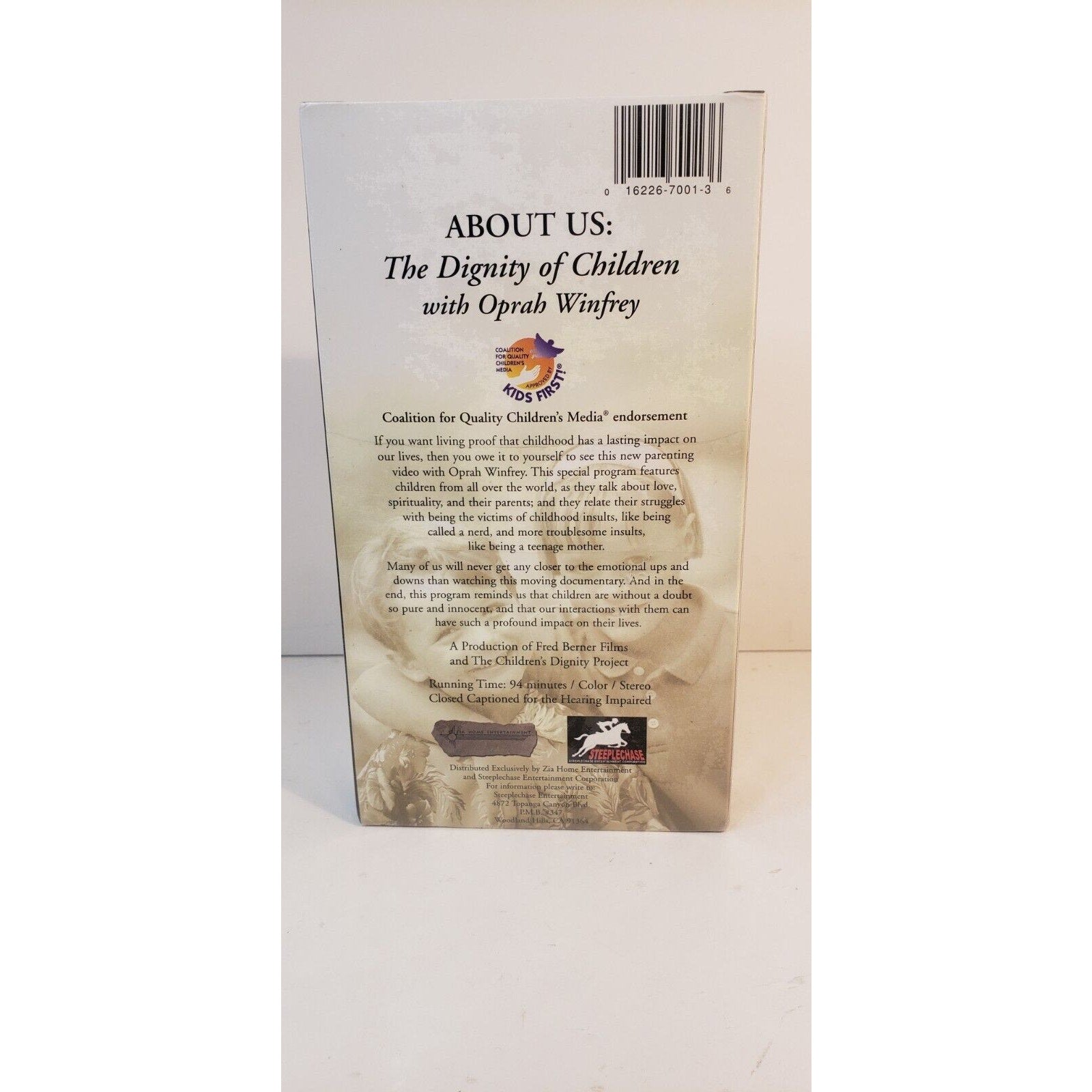 About Us: The Dignity of Children with Oprah Winfrey 1999 VHS New Sealed