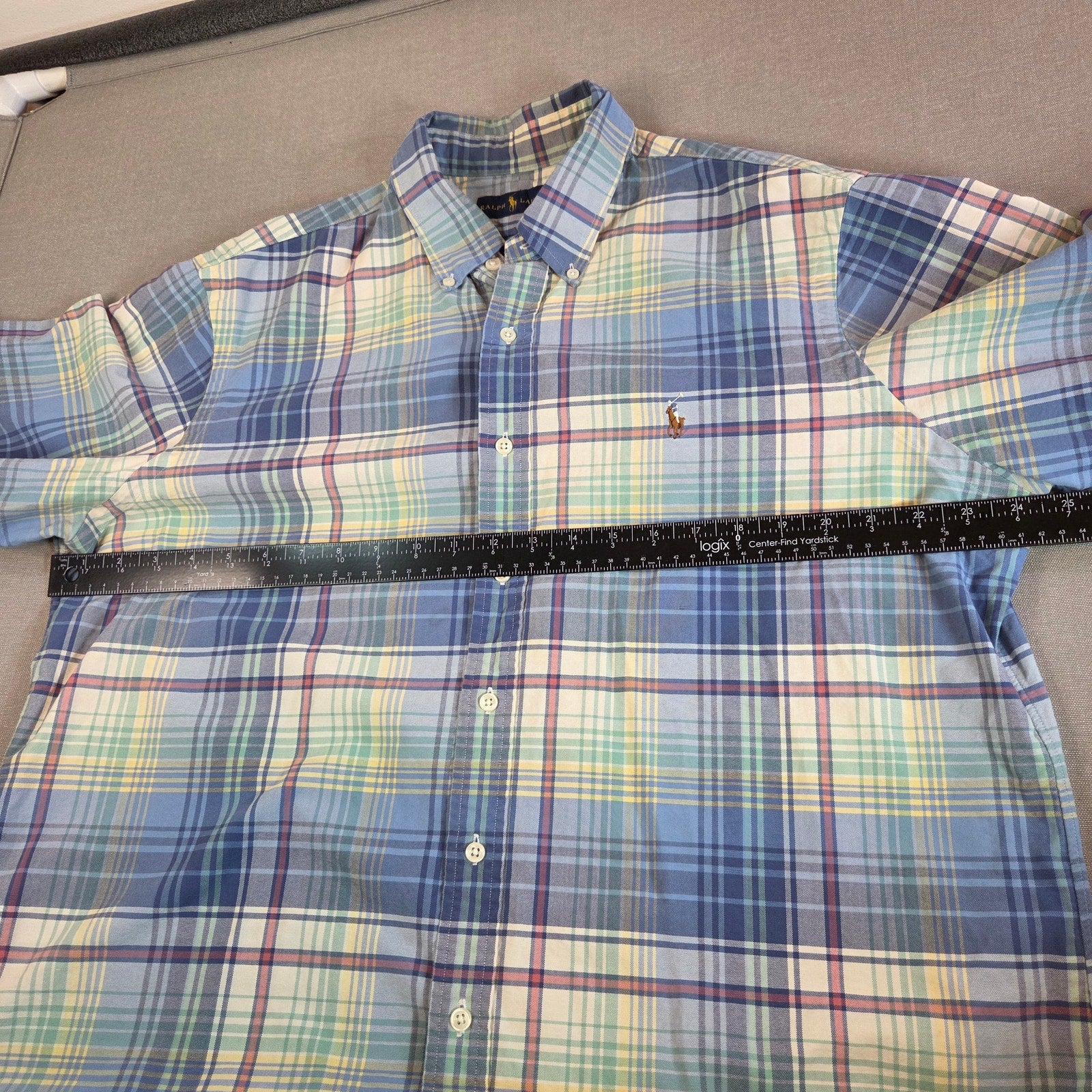 Ralph Lauren Plaid Button Down Shirt XL Cotton Classic Fit Pony Logo