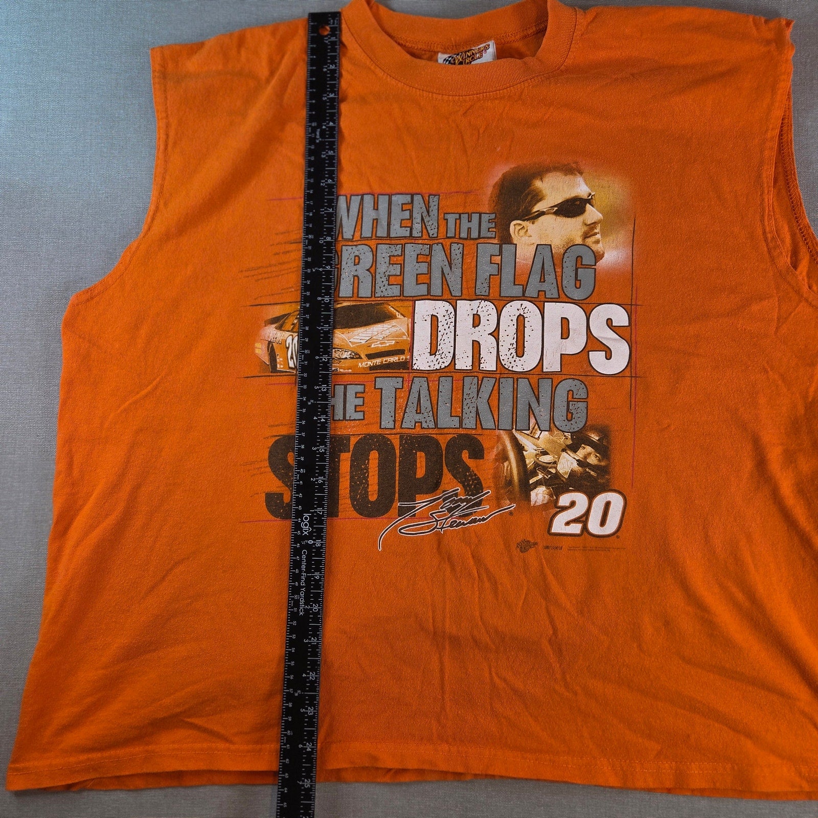 Vintage Tony Stewart #20 NASCAR Winner’s Circle Sleeveless Tee XXL Orange