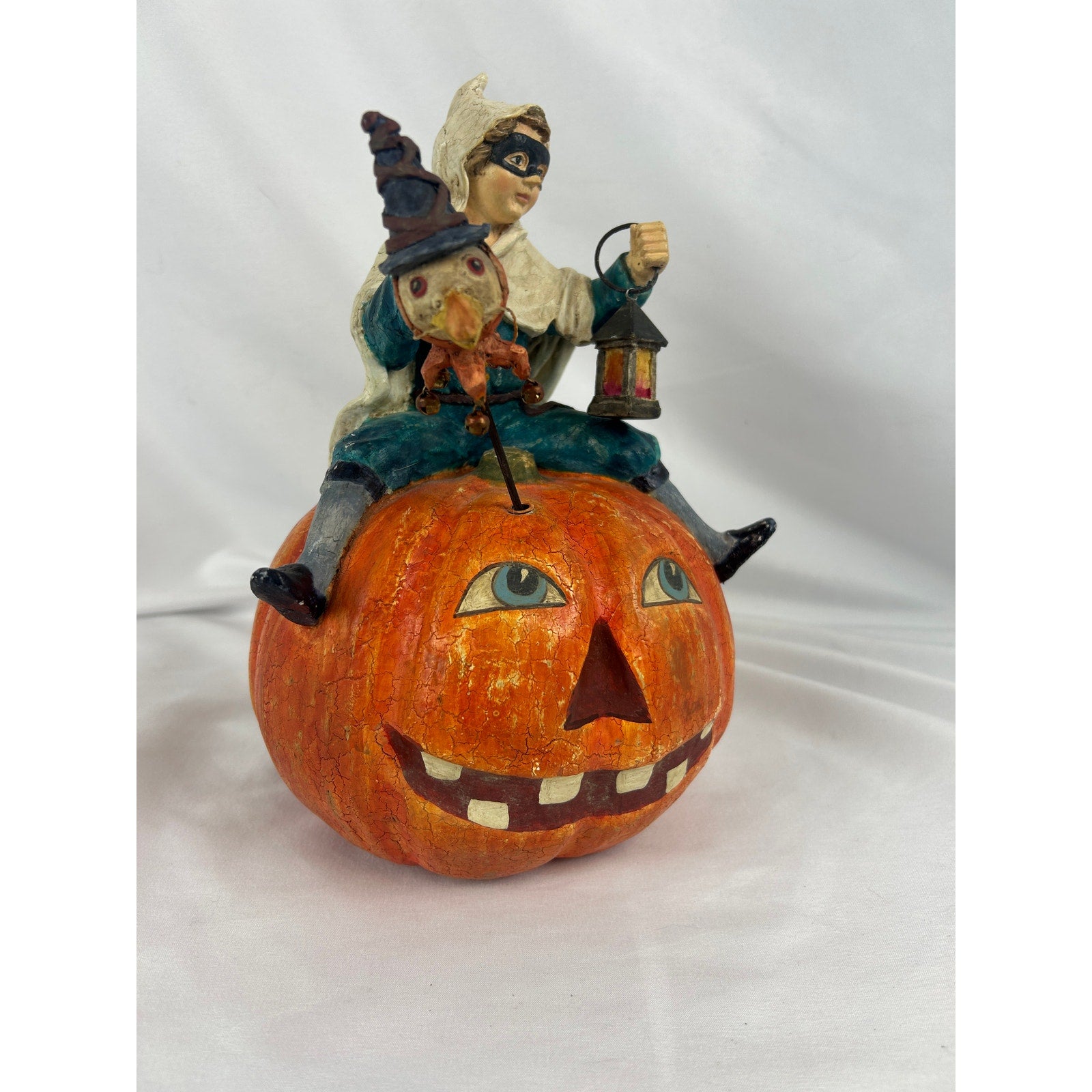 Bethany Lowe Designs Halloween Pumpkin Rider Lantern Figure Folk Art
