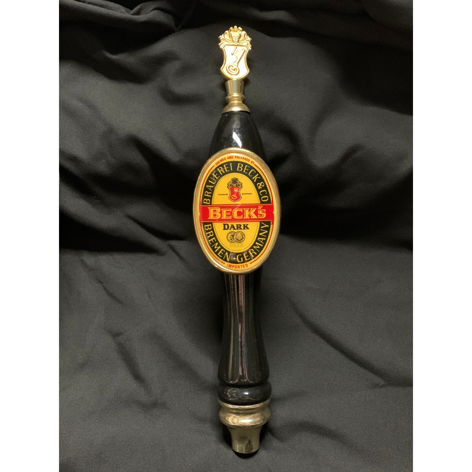 Beck's Dark Beer Tap Handle German Import Black Gold 13 Inch Keg Pull