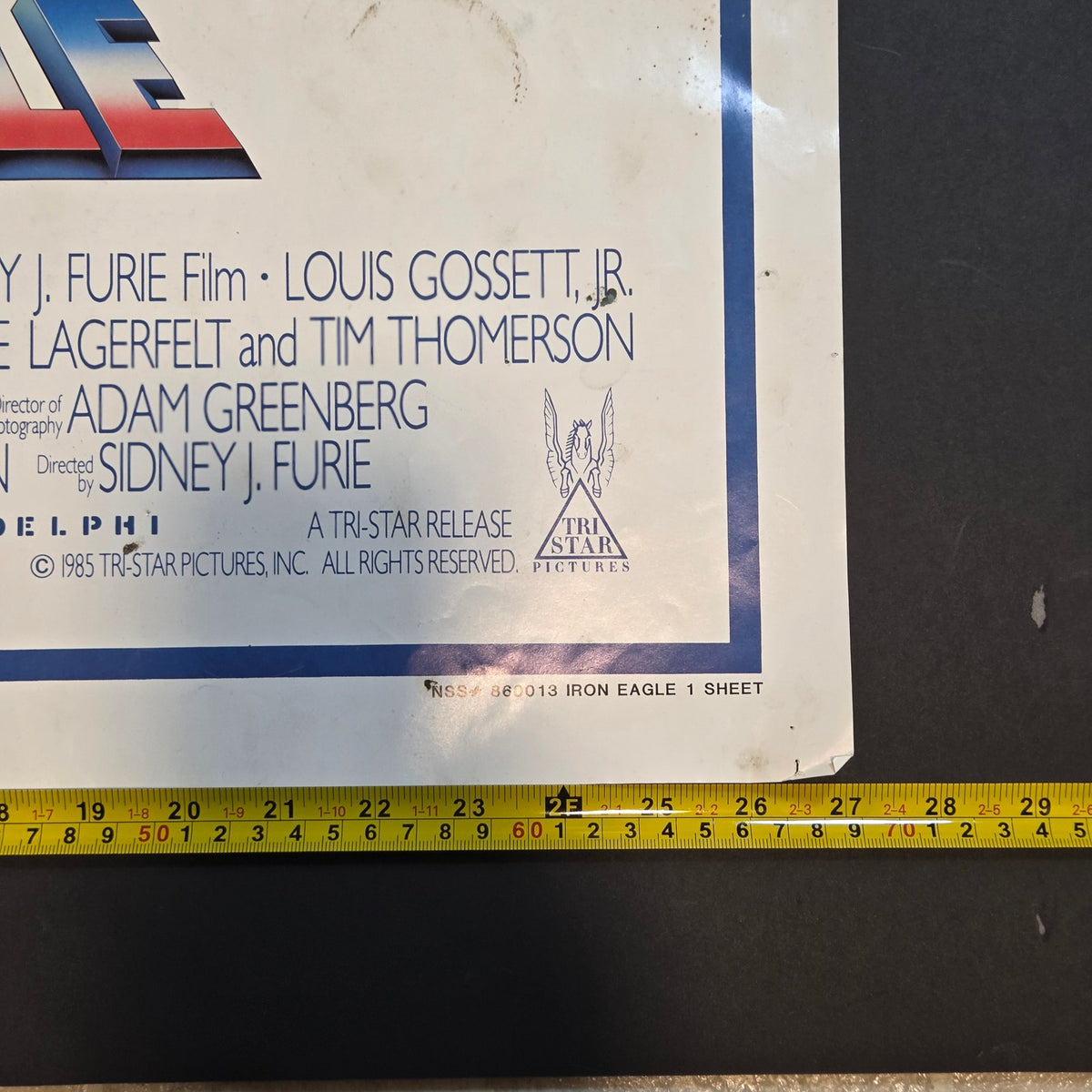 Original 1986 Iron Eagle Movie Poster 27x41 Folded NSS 860013 Tri-Star USA