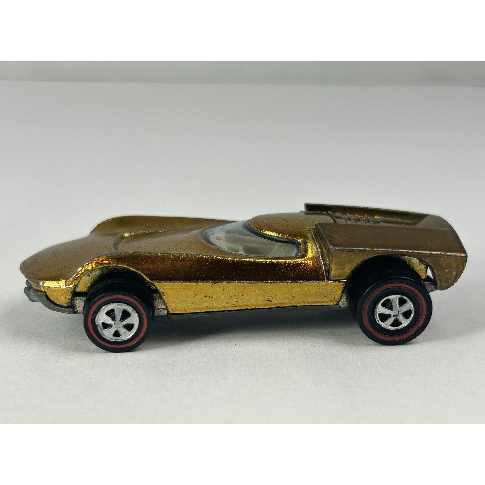 Vintage Hot Wheels Turbo Fire Redline Diecast Car Gold 1968 Mattel USA Collector