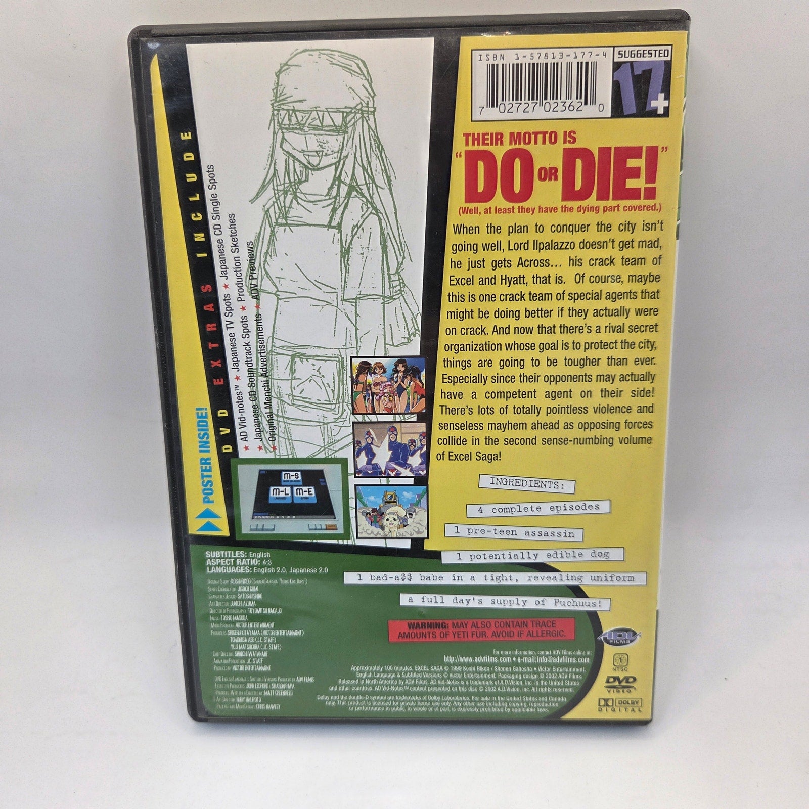Excel Saga Volume 2 DVD Missions Improbable ADV Films Anime English Japanese