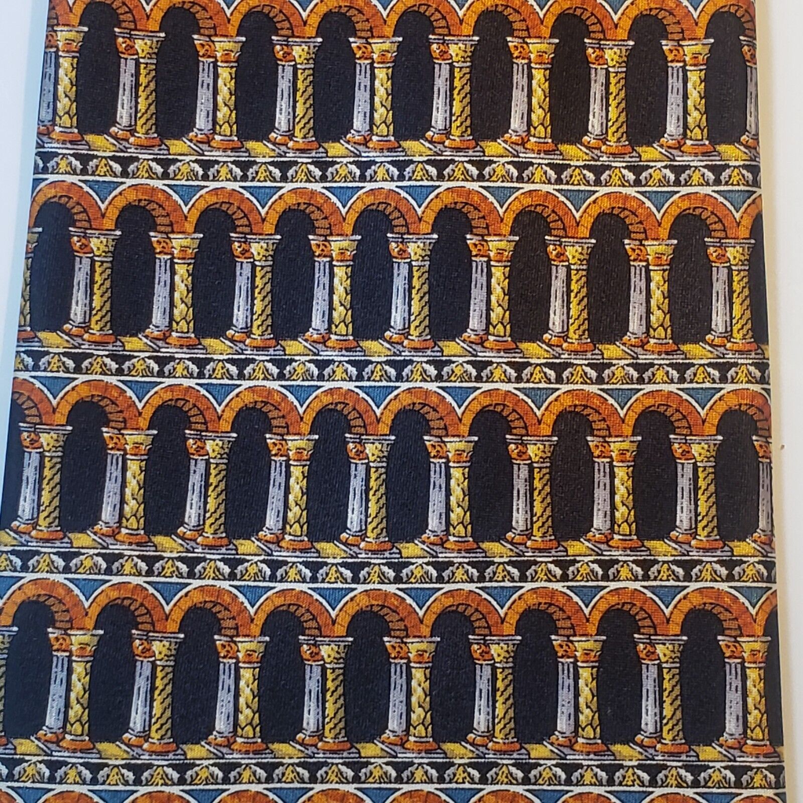 Richel Royal Pillar Pattern Silk Tie Made in Spain
