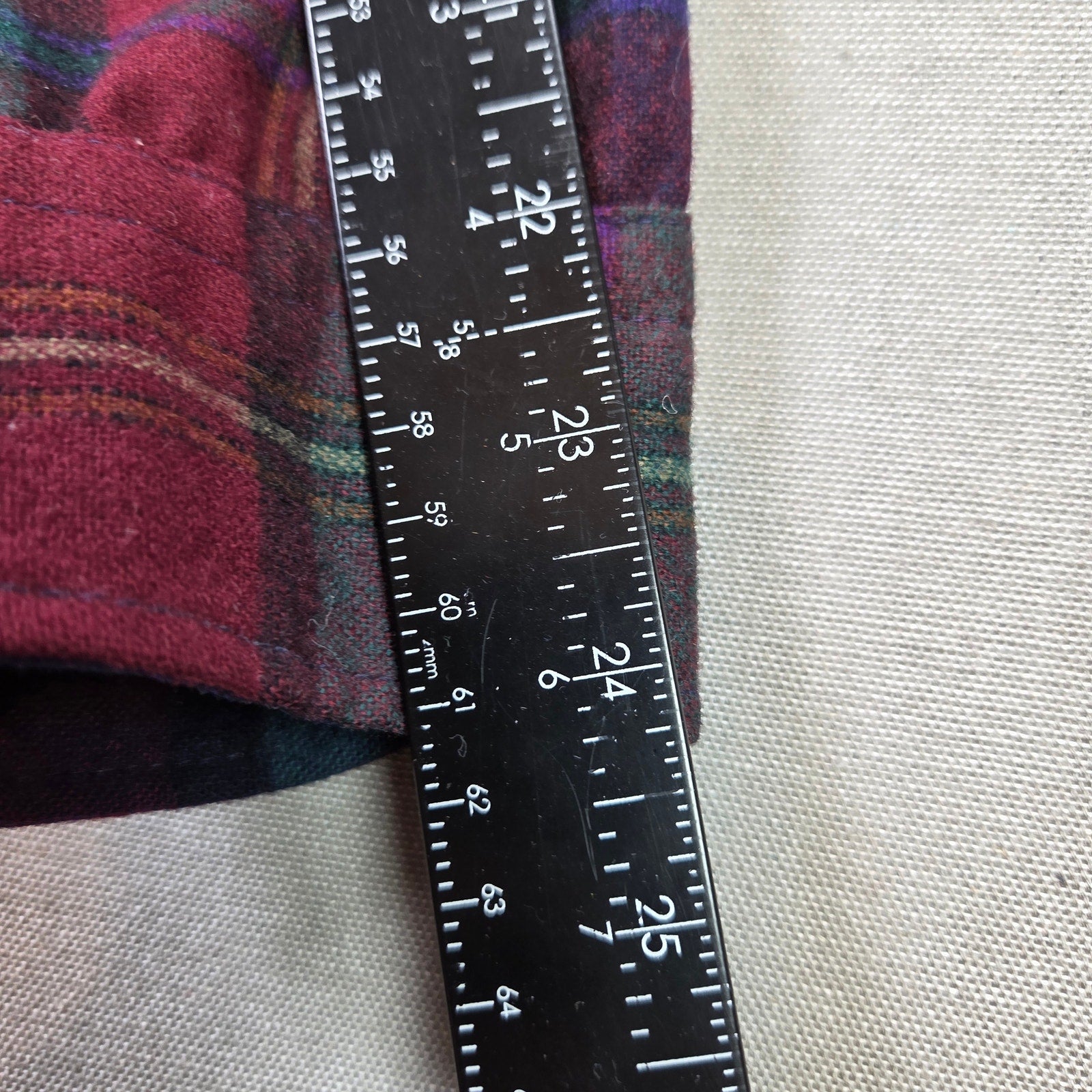 Pendleton Lobo Virgin Wool Plaid Button Down Shirt USA Mens Large Vintage