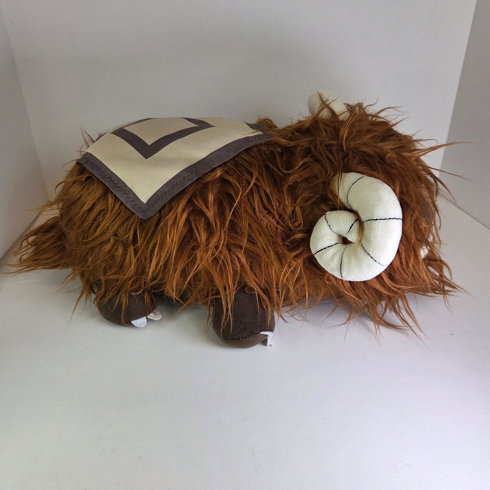 Star Wars Bantha Plush Pillow Jay Franco Mandalorian 14” Brown Shaggy Faux Fur