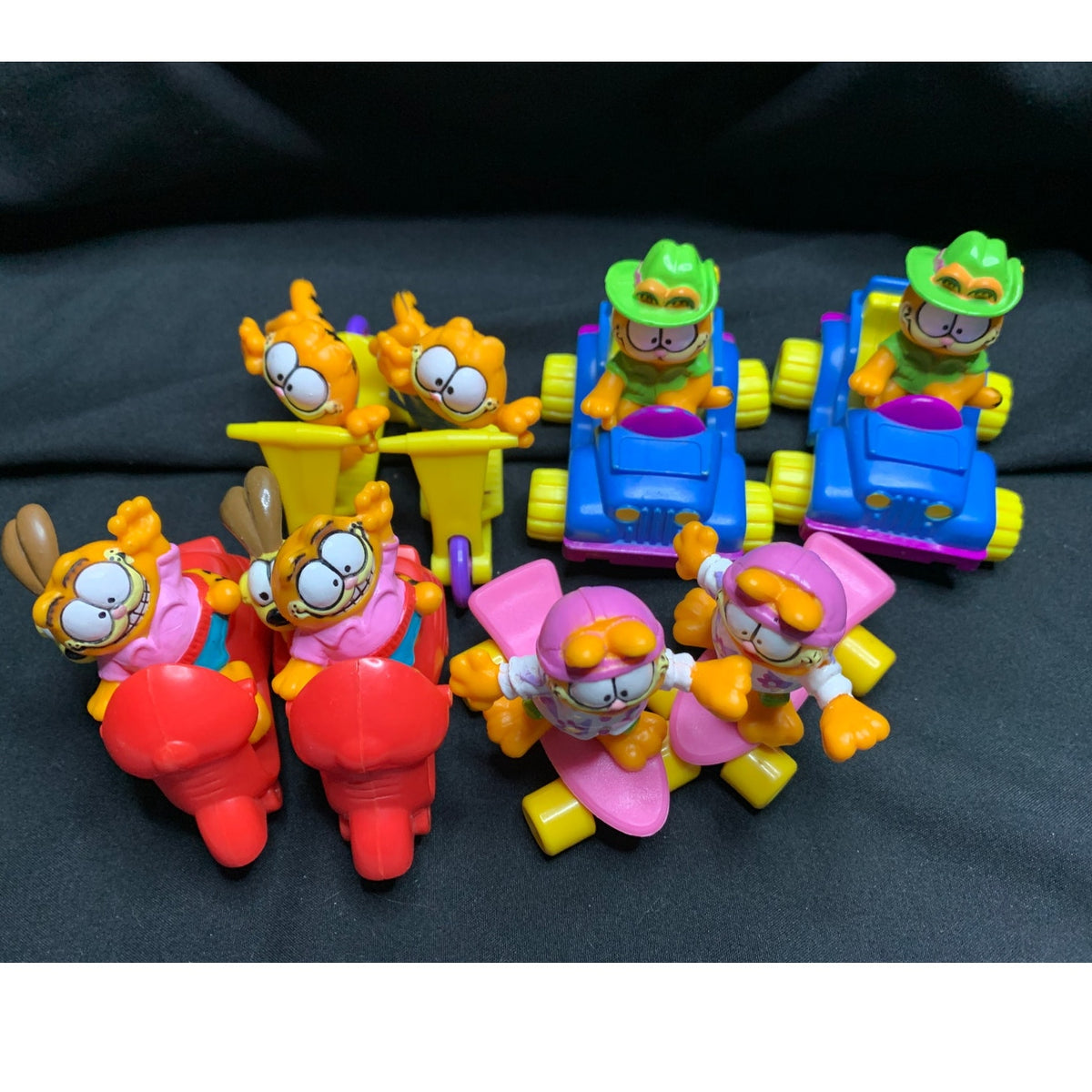 1988 McDonald's Garfield Happy Meal Toys Complete Set of 4 Vintage