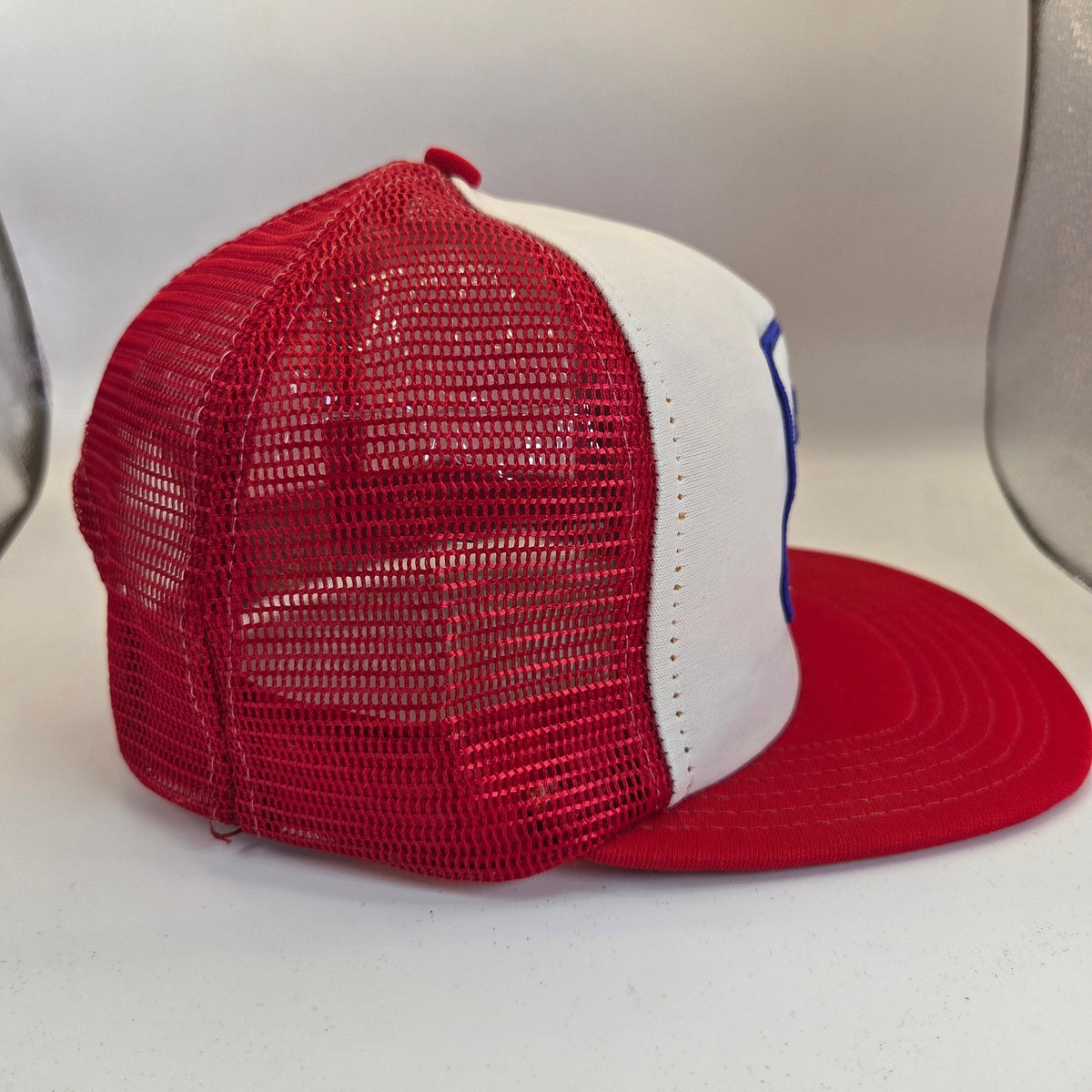Vintage OK Hardware Trucker Snapback Hat USA Industrial Uniform Company Red