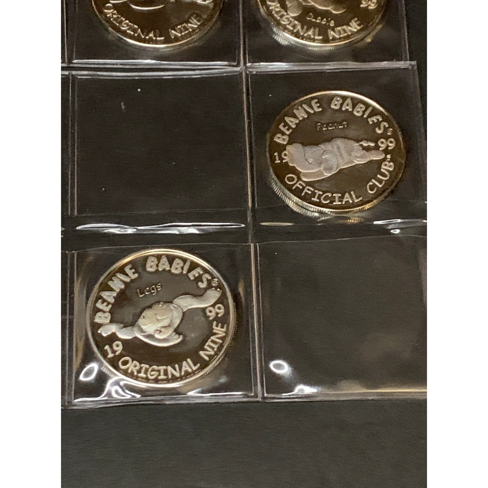 1999 Ty Beanie Babies Platinum Collector Coin Token Lot Of 11 Original