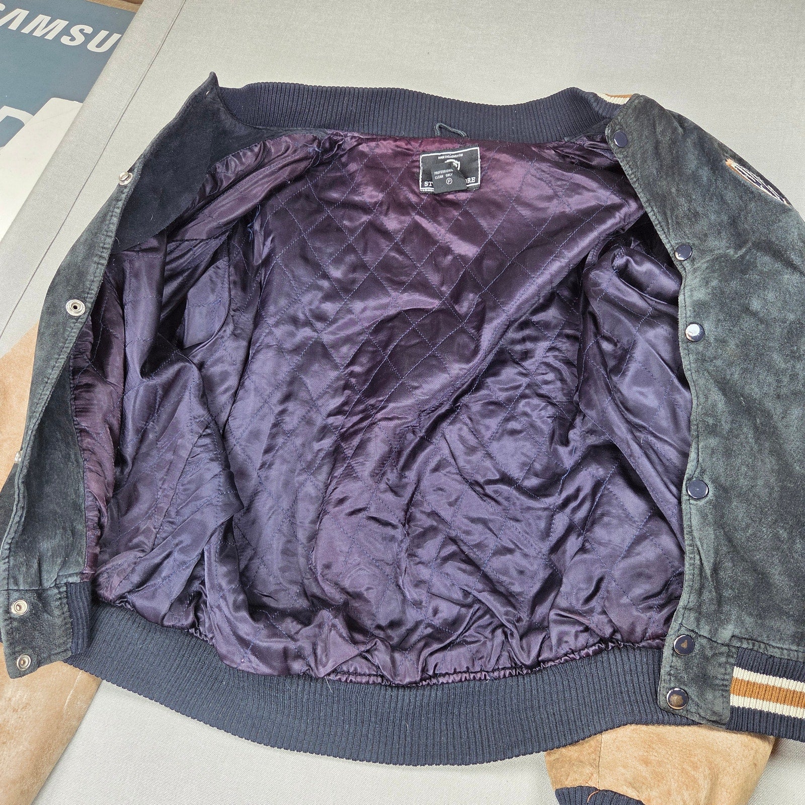 Warner Bros Studio Store Leather Varsity Jacket Large WB Burbank Korea