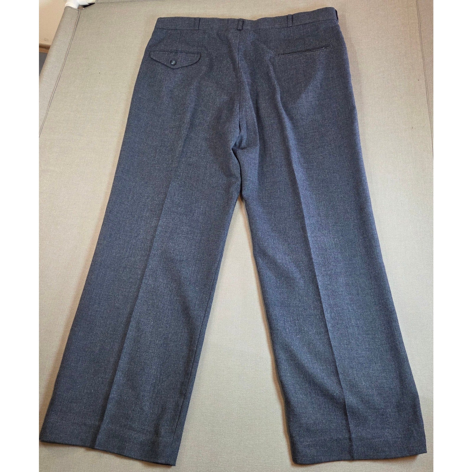Vintage 1970s B.P. Britches Blue Dress Slacks 38x27 Wool Blend USA Made