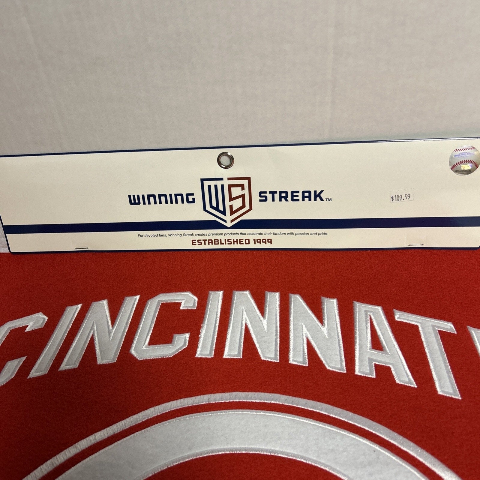 Cincinnati Reds Wool Blend MLB Champions Banner, 24" x 36"