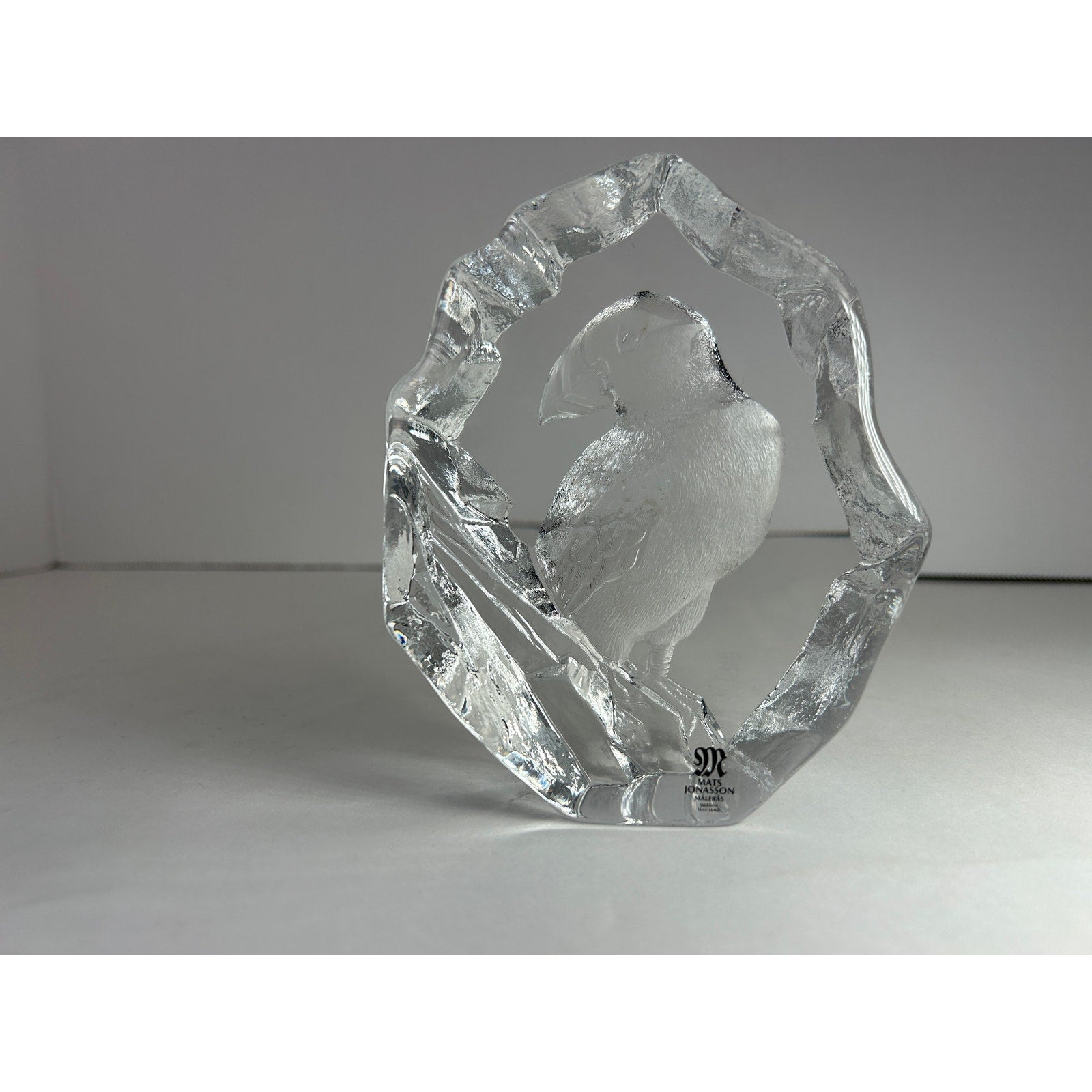 Mats Jonasson Maleras Full Lead Crystal Puffin Bird 3910 Signed Wildlife Art